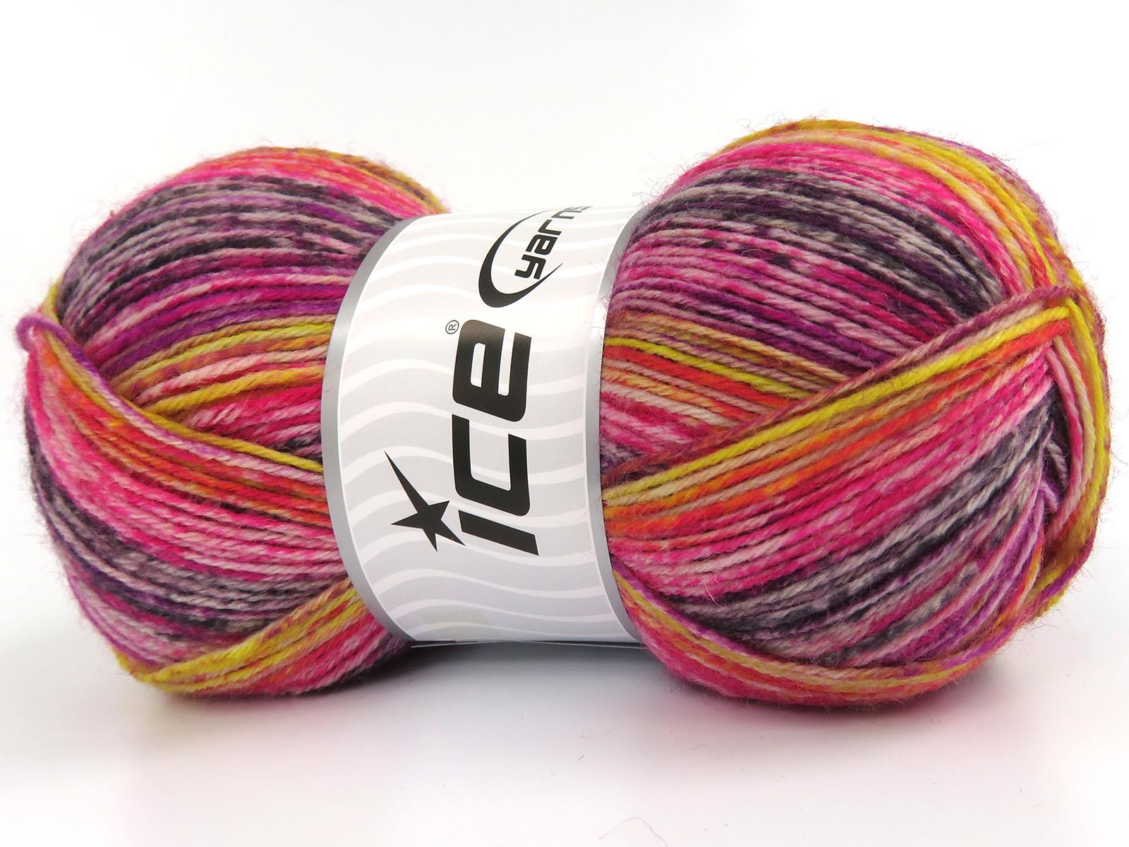 Sock Varicolor Pink, Black, Yellow, Purple Shades