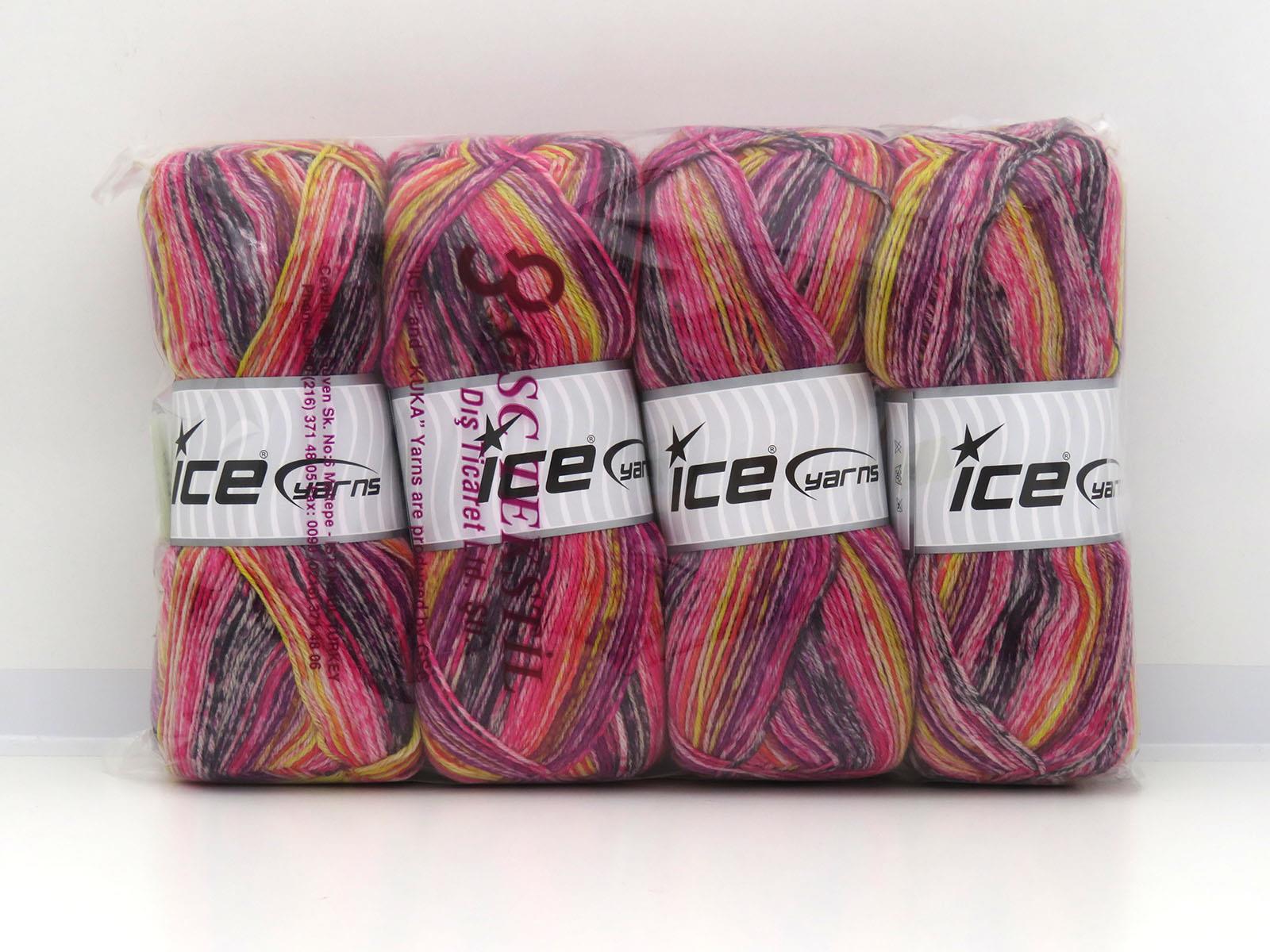 Sock Varicolor Pink, Black, Yellow, Purple Shades