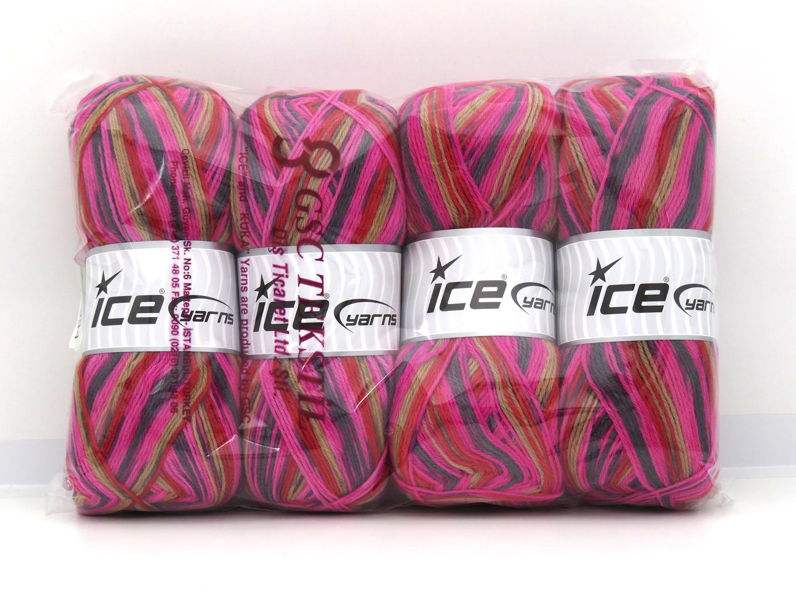 Sock Varicolor Pink, Red, Lilac, Grey, Camel