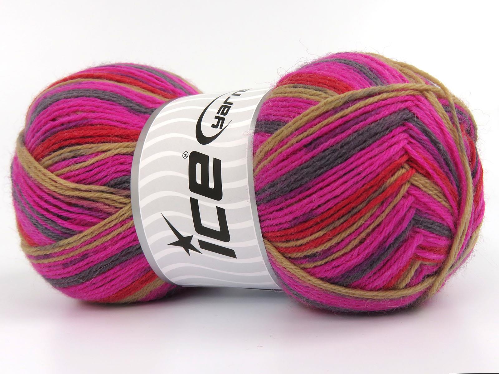 Sock Varicolor Pink, Red, Lilac, Grey, Camel