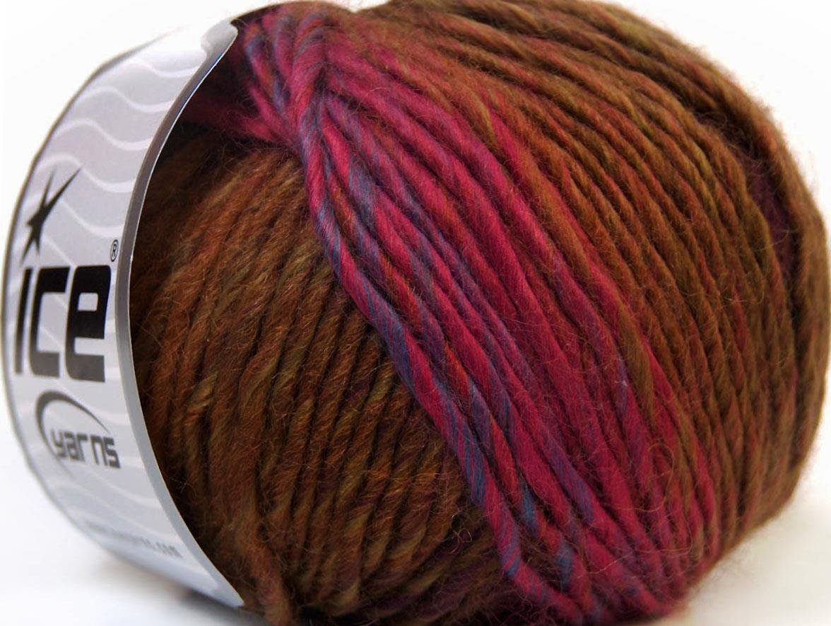 Vivid Wool Brown, Green, Pink, Blue