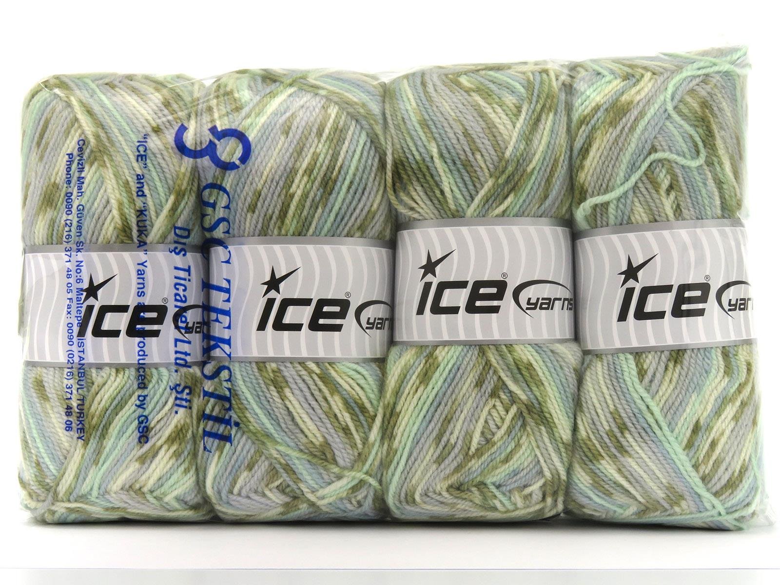 Wool Design Cream, Green Shades, Blue Shades