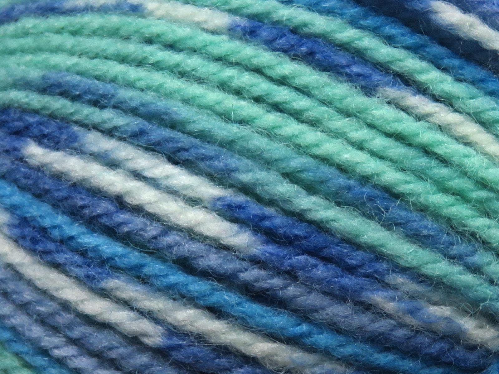 Wool Design White, Blue Shades, Mint Green