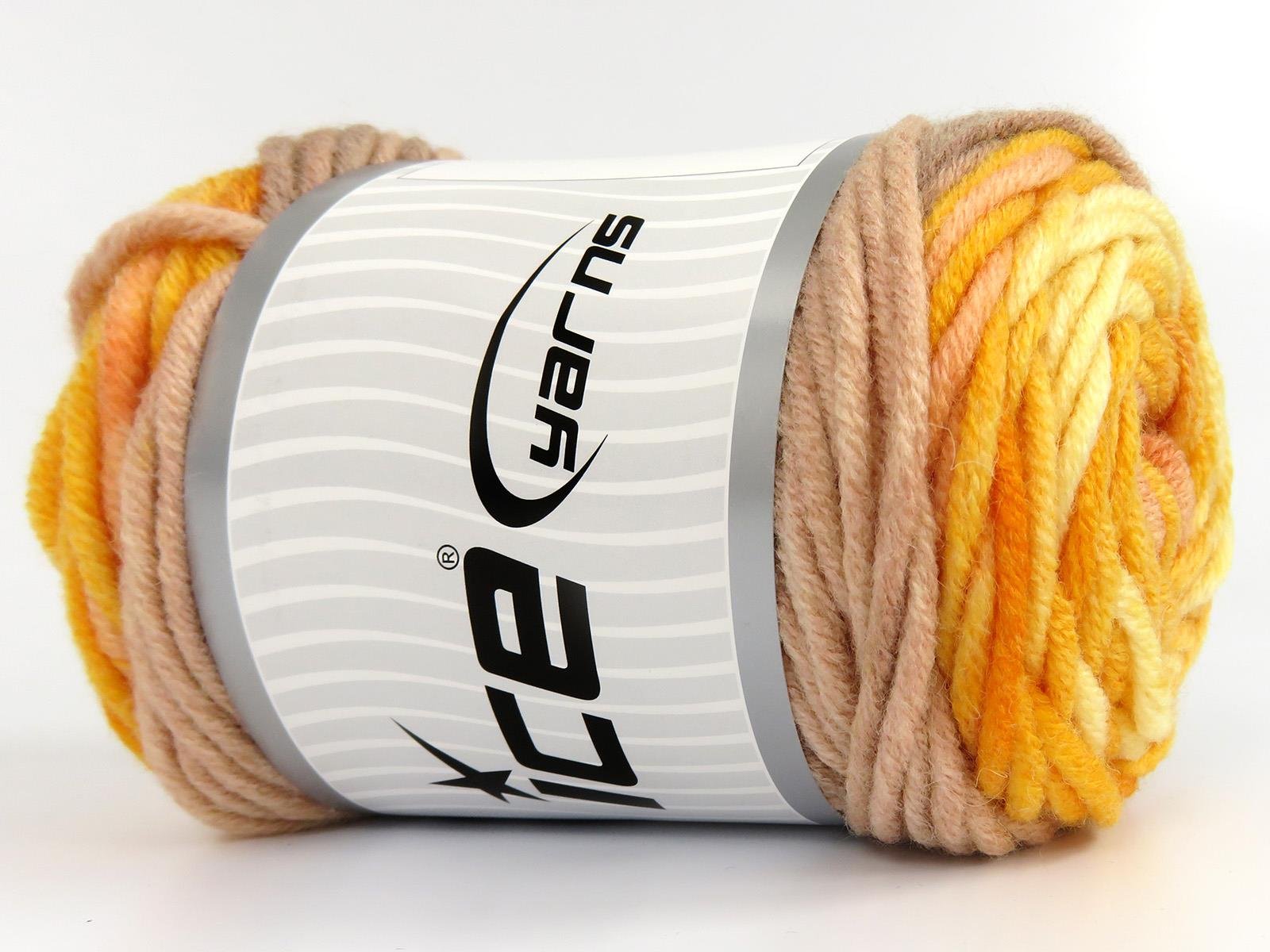 Wool Superbulky Batik Light Salmon, Light Camel, Gold Shades