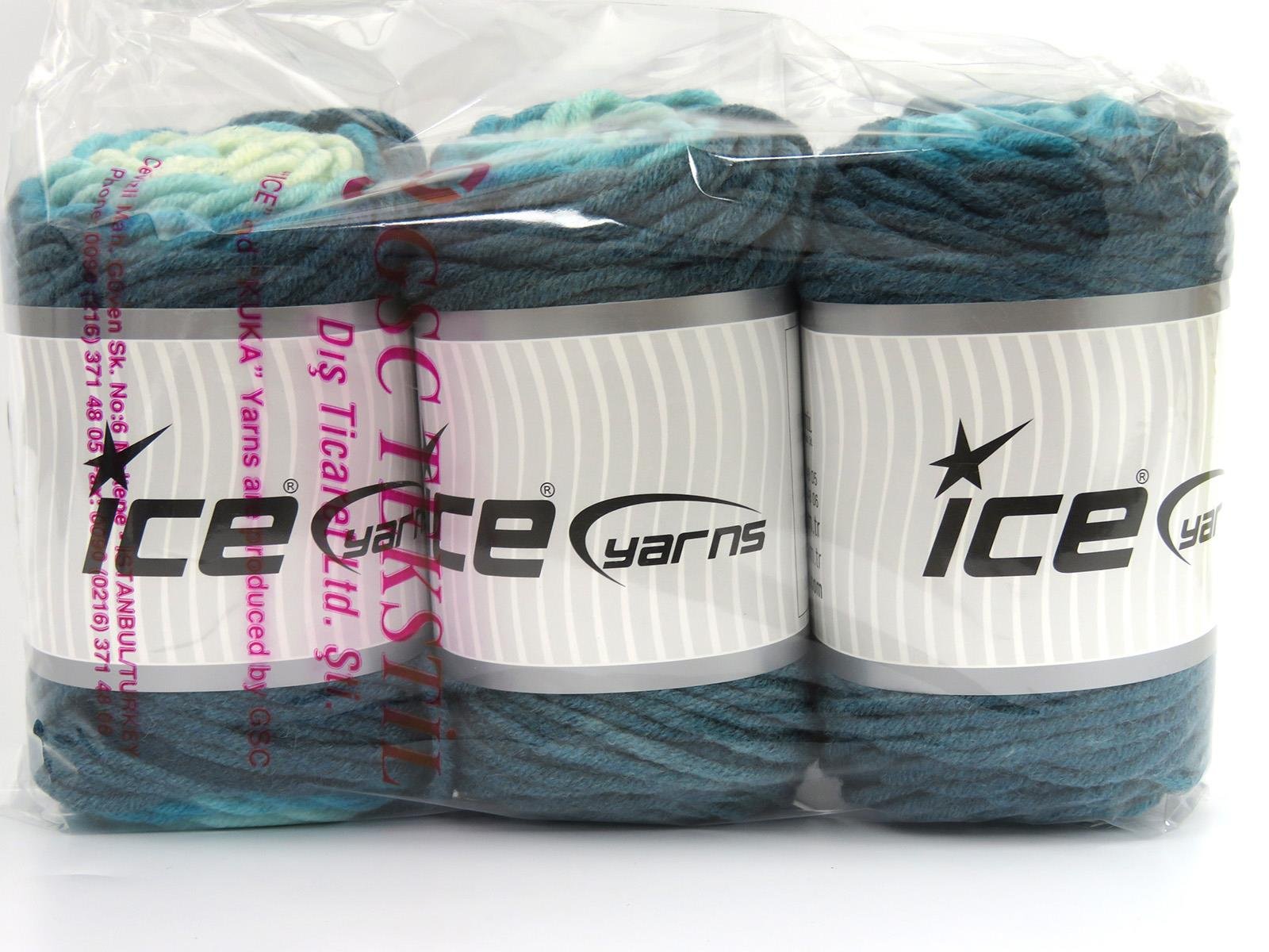 Wool Superbulky Batik Turquoise Shades