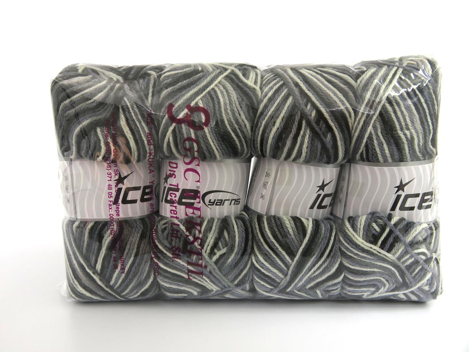 Wool Varicolor Light Black, White, Grey Shades