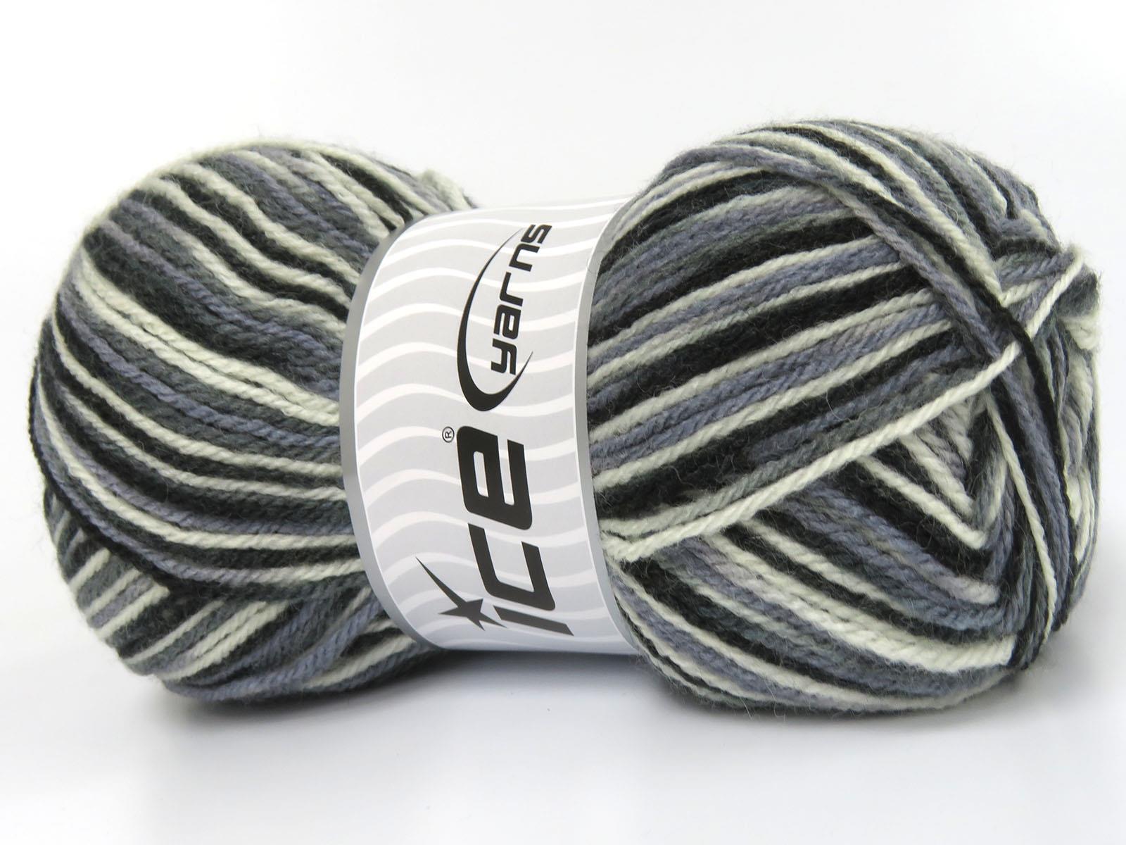 Wool Varicolor Light Black, White, Grey Shades