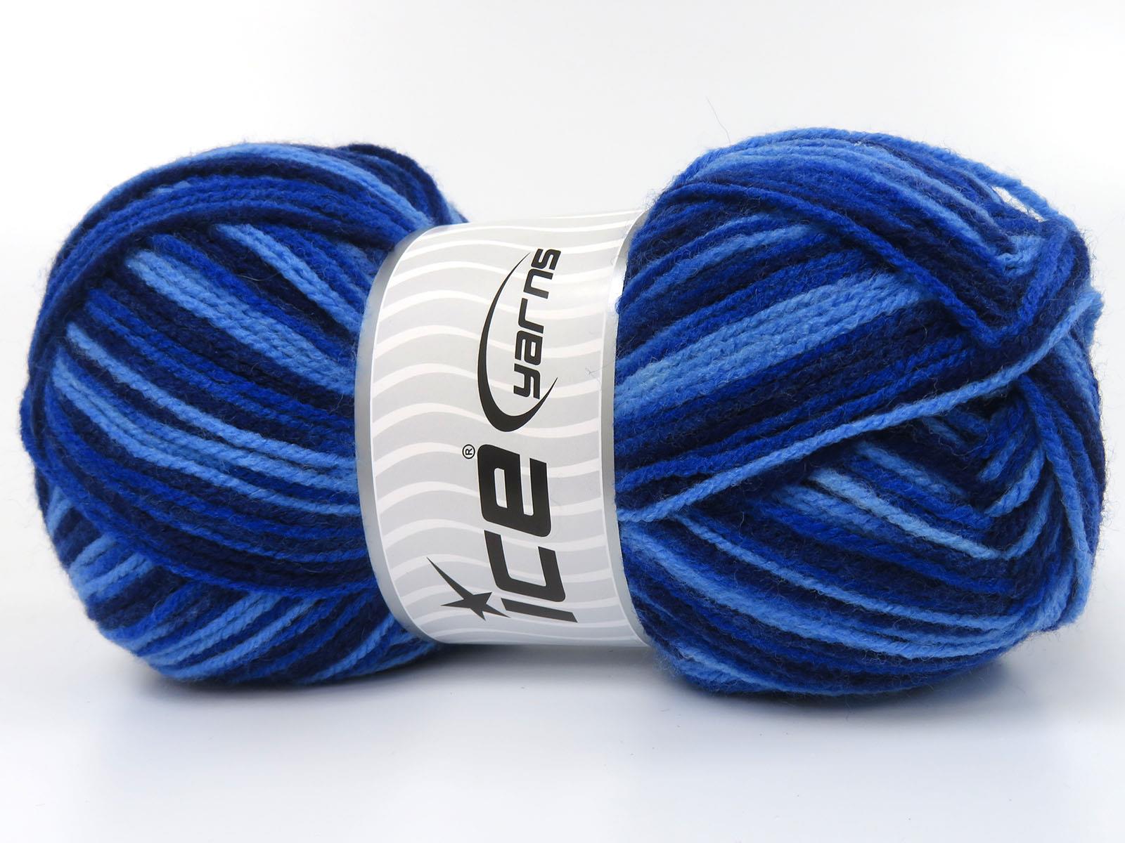 Wool Varicolor Light Blue Shades