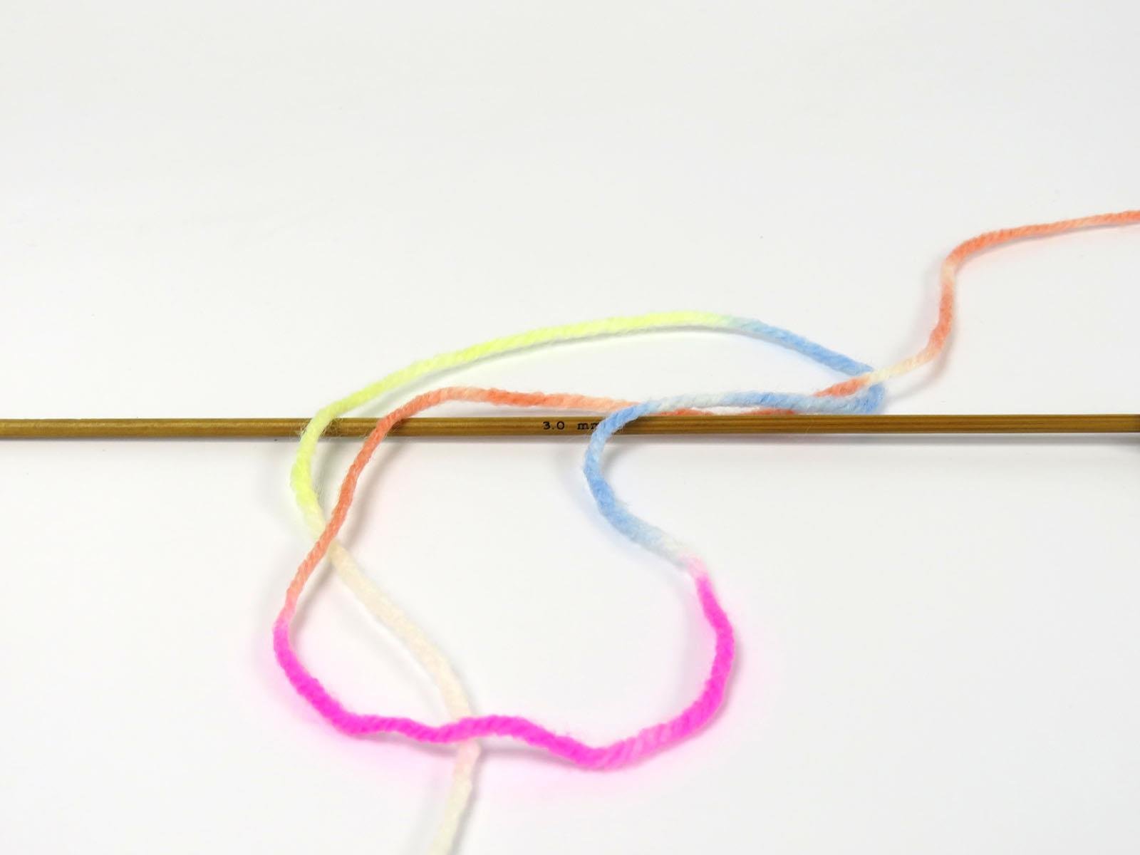 Wool Varicolor Light Blue, White, Yellow, Fuchsia