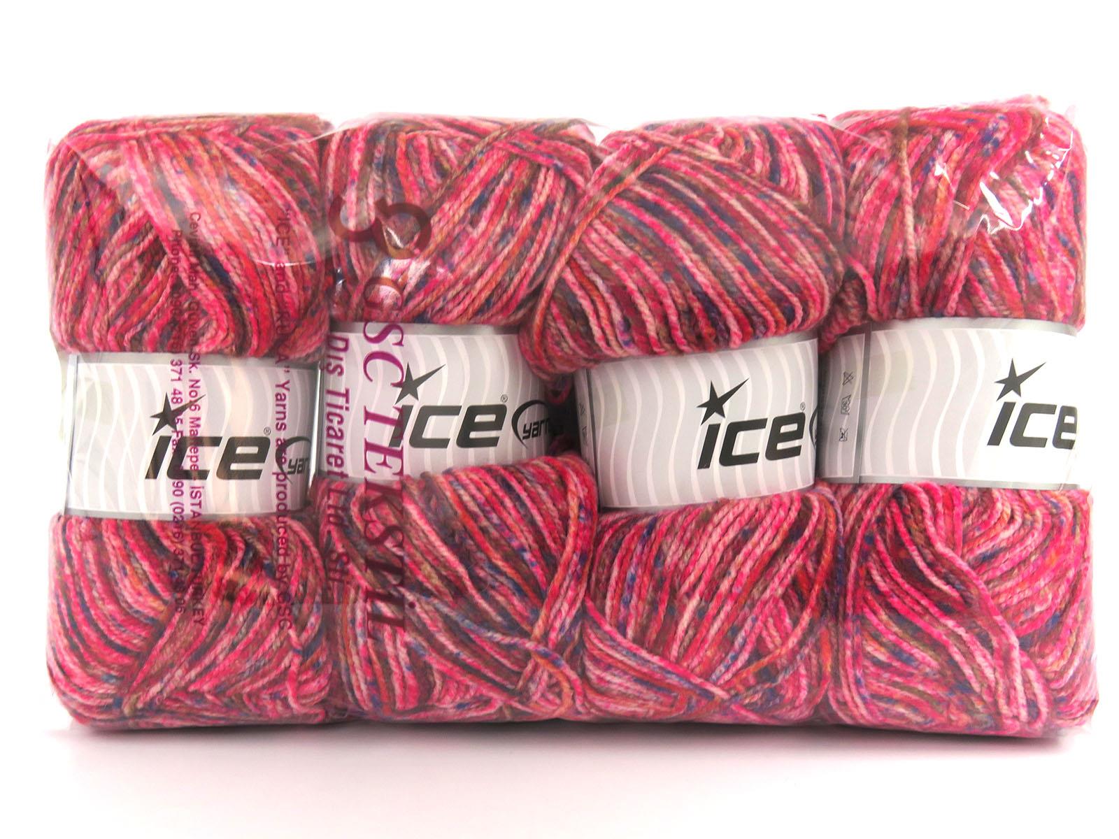 Wool Varicolor Light Brown Shades, Copper, Pink Shades, Blue Shades