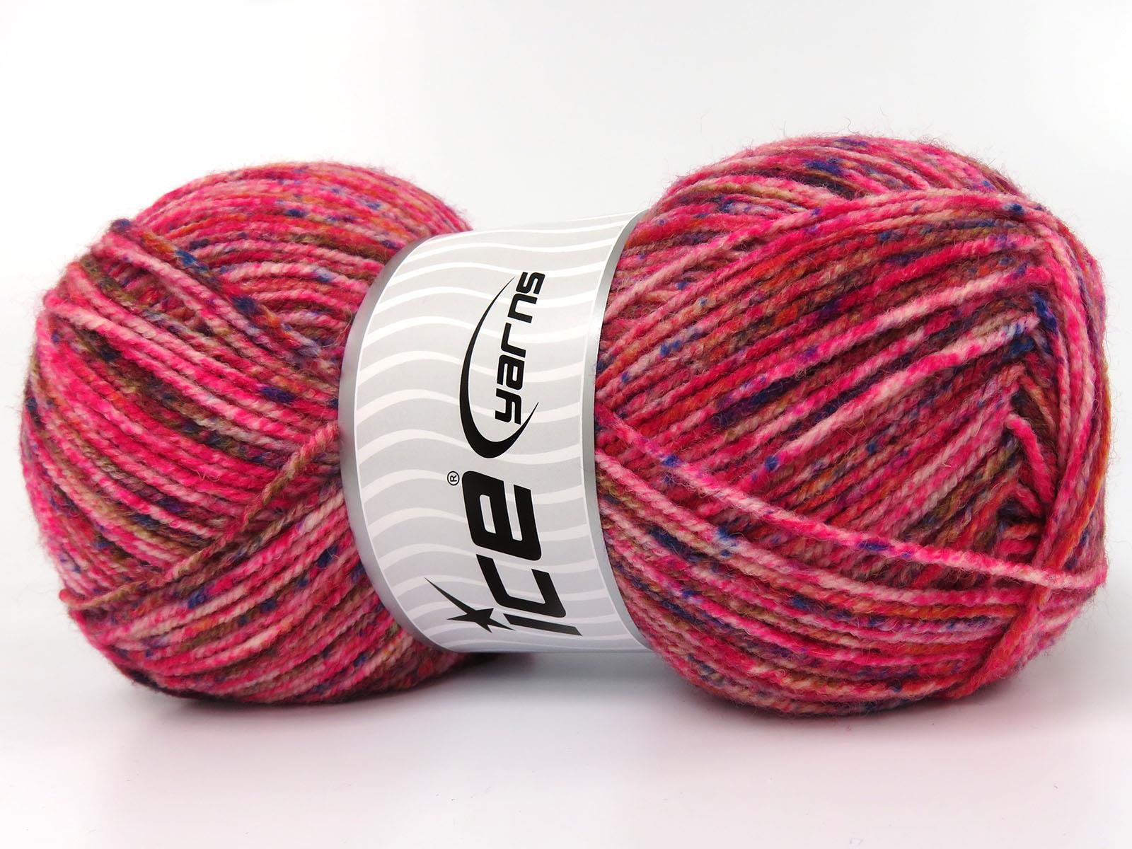 Wool Varicolor Light Brown Shades, Copper, Pink Shades, Blue Shades