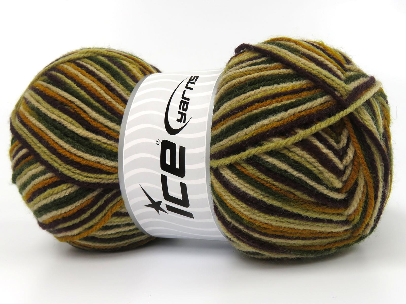 Wool Varicolor Light Gold, Brown Shades, Khaki