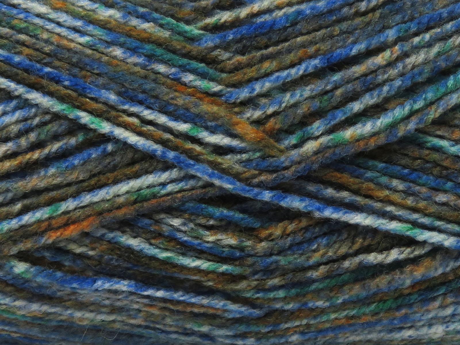 Wool Varicolor Light Green Shades, Copper, Blue Shades