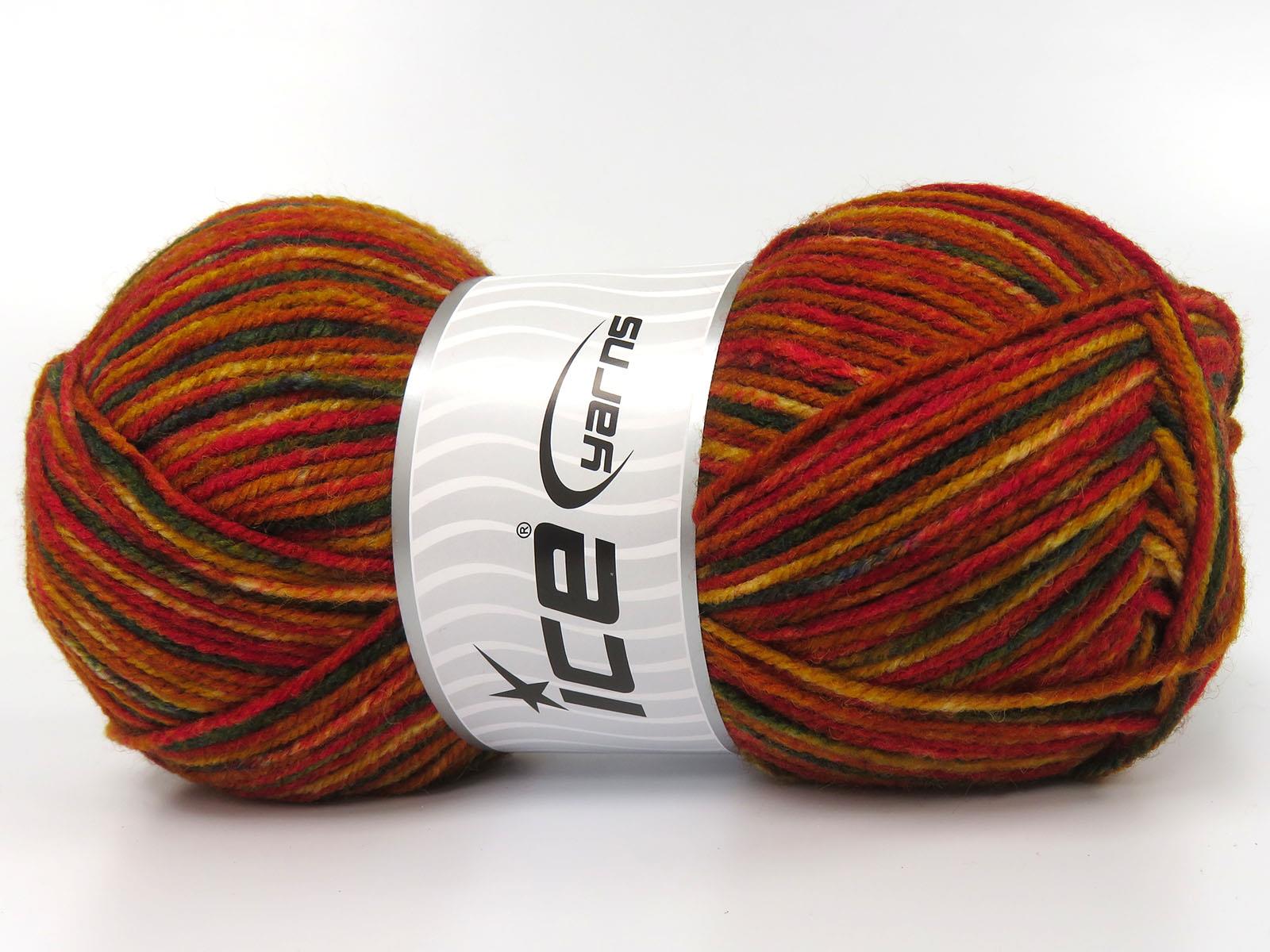 Wool Varicolor Light Green Shades, Gold Shades