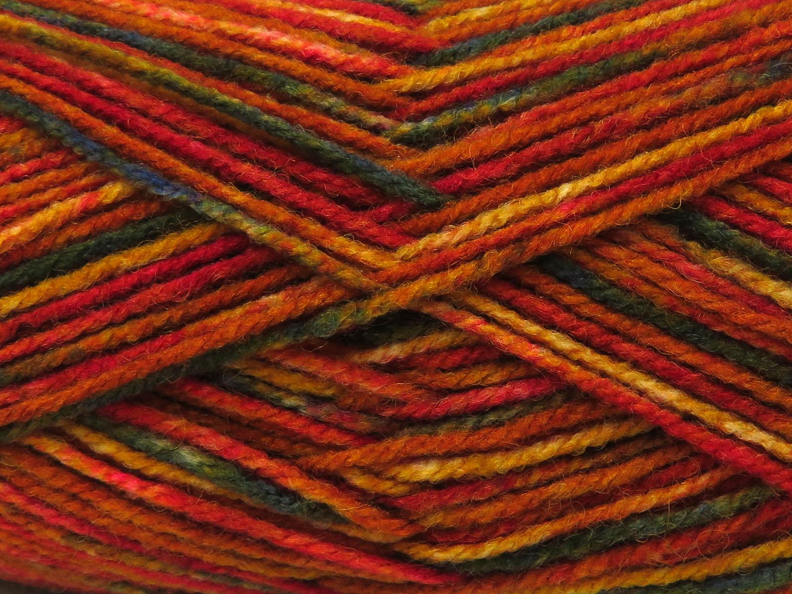 Wool Varicolor Light Green Shades, Gold Shades