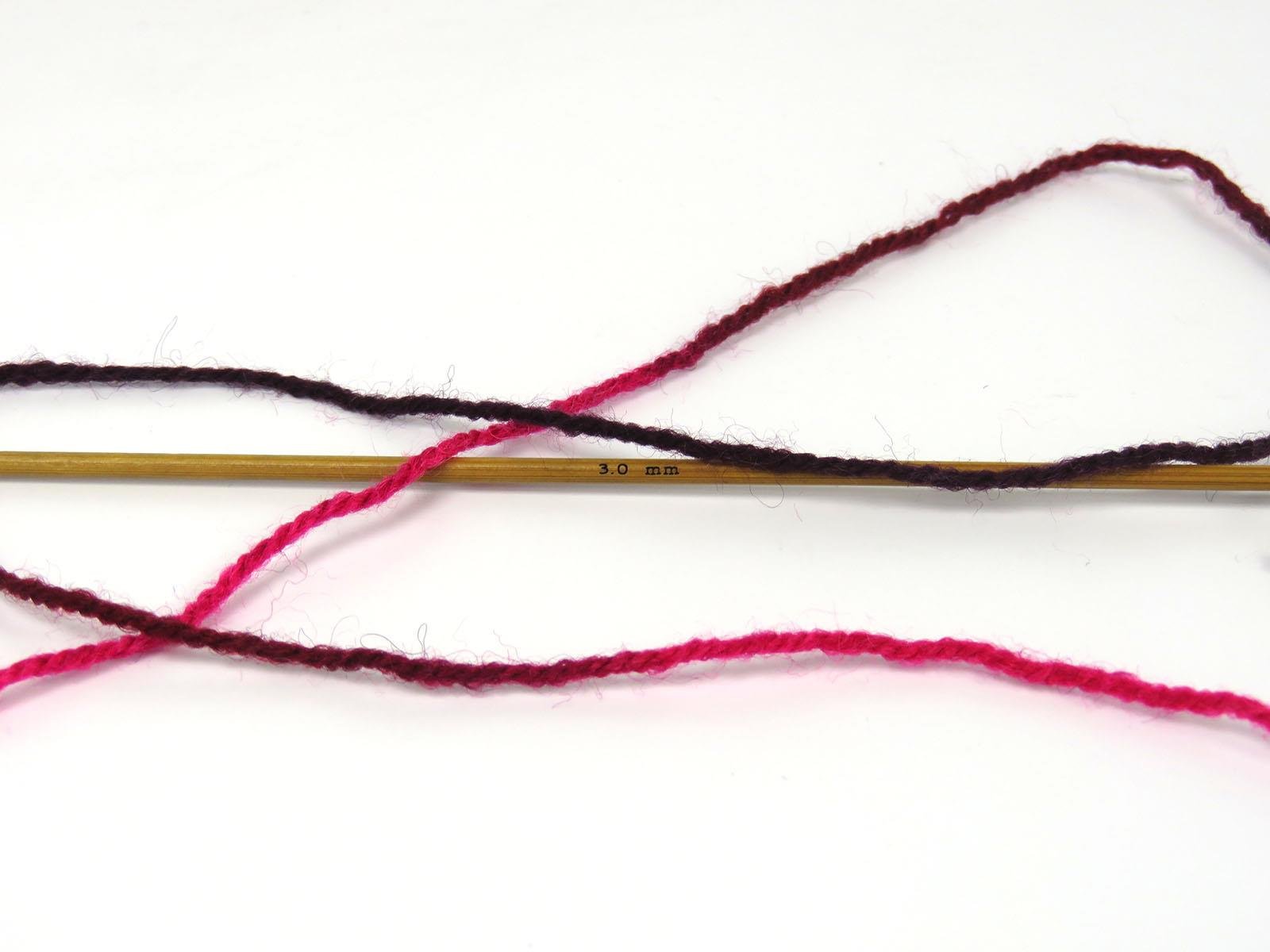 Wool Varicolor Light Grey, Fuchsia, Salmon, Purple Shades