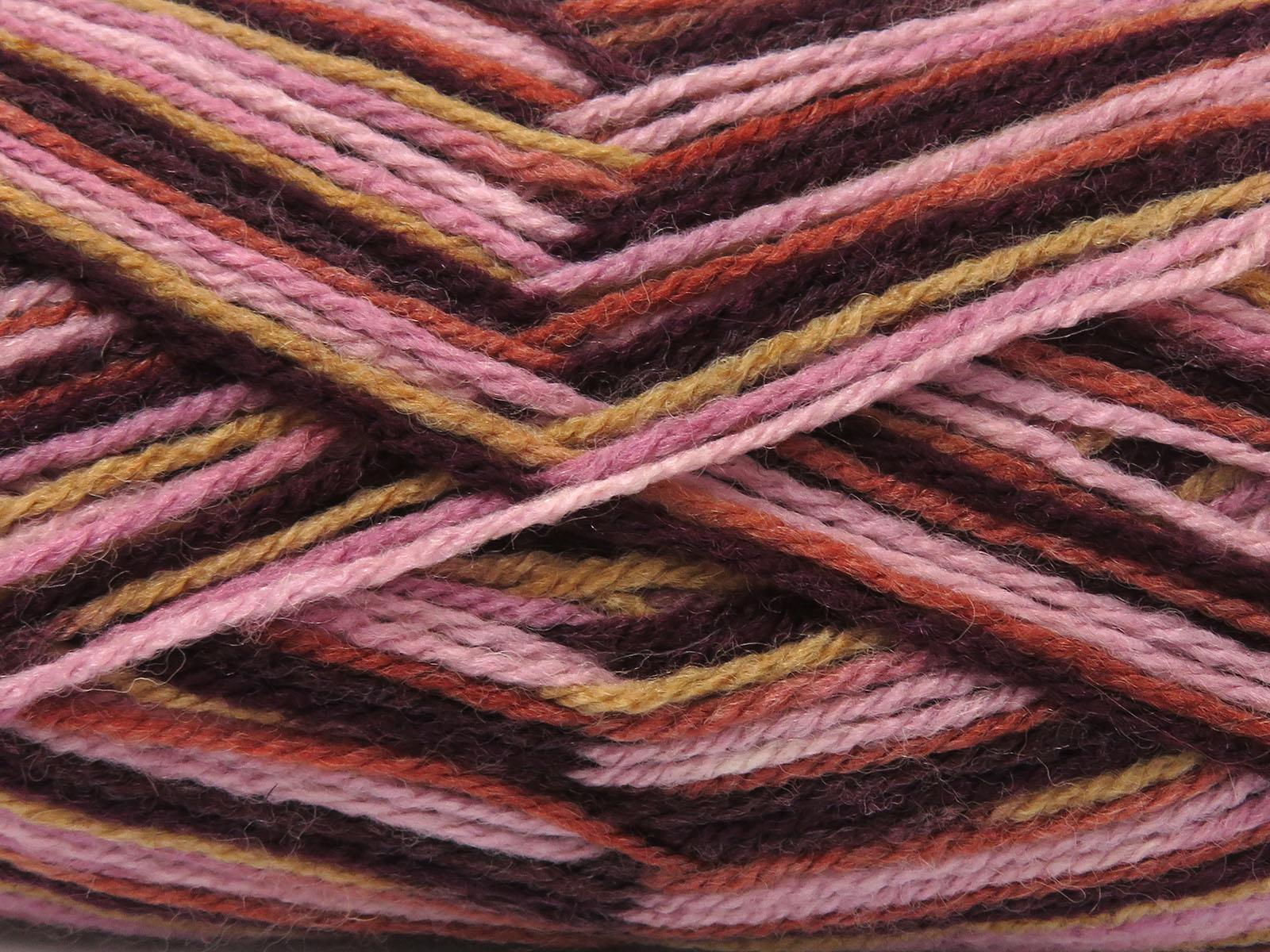 Wool Varicolor Light Maroon, Camel, Pink Shades