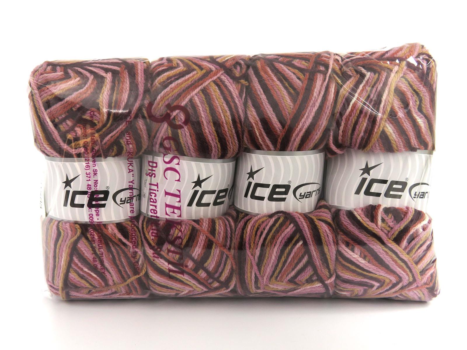 Wool Varicolor Light Maroon, Camel, Pink Shades