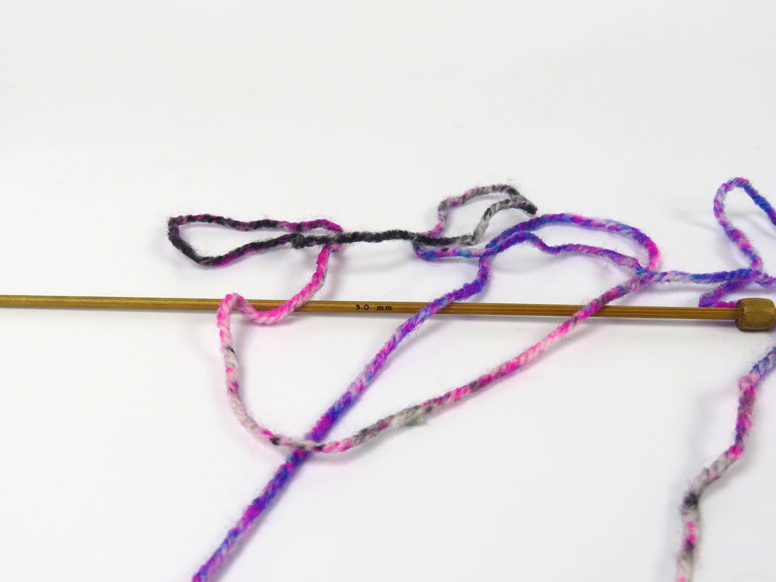 Wool Varicolor Light Pink, Black, Purple, Grey Shades