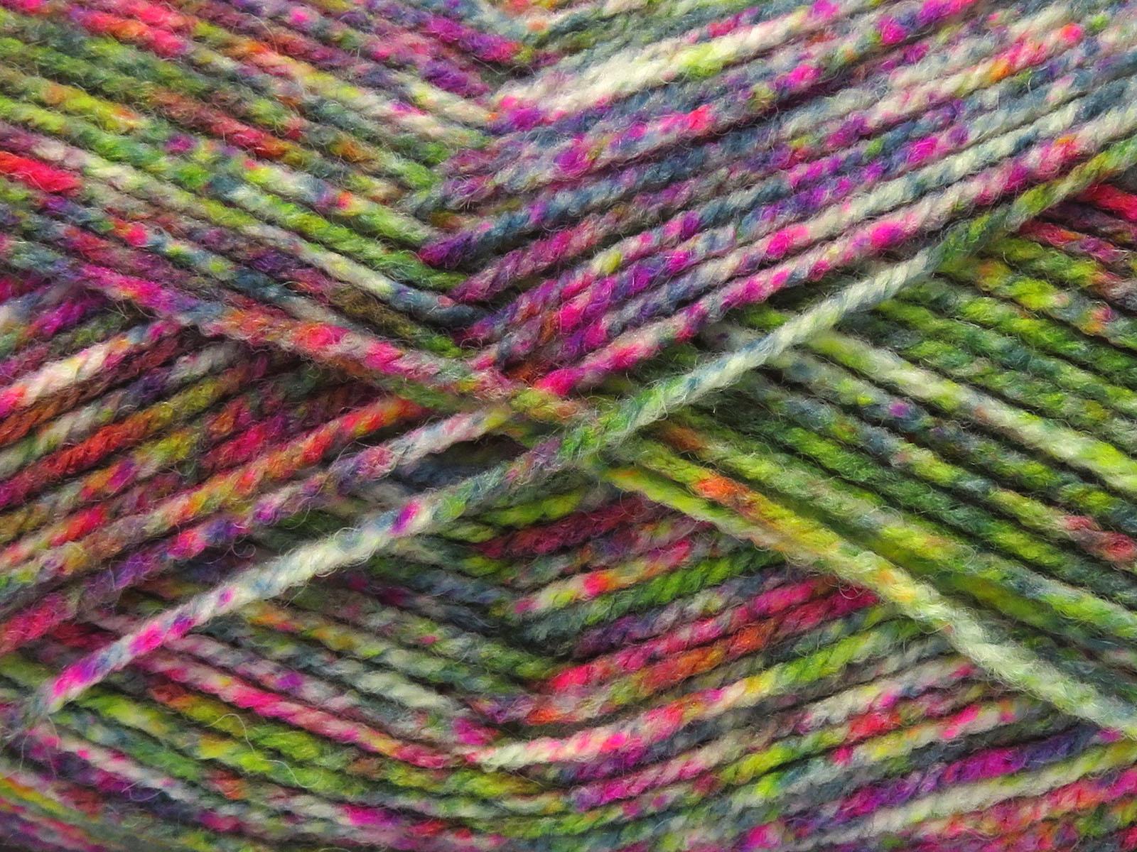 Wool Varicolor Light Pink, Purple, Green Shades