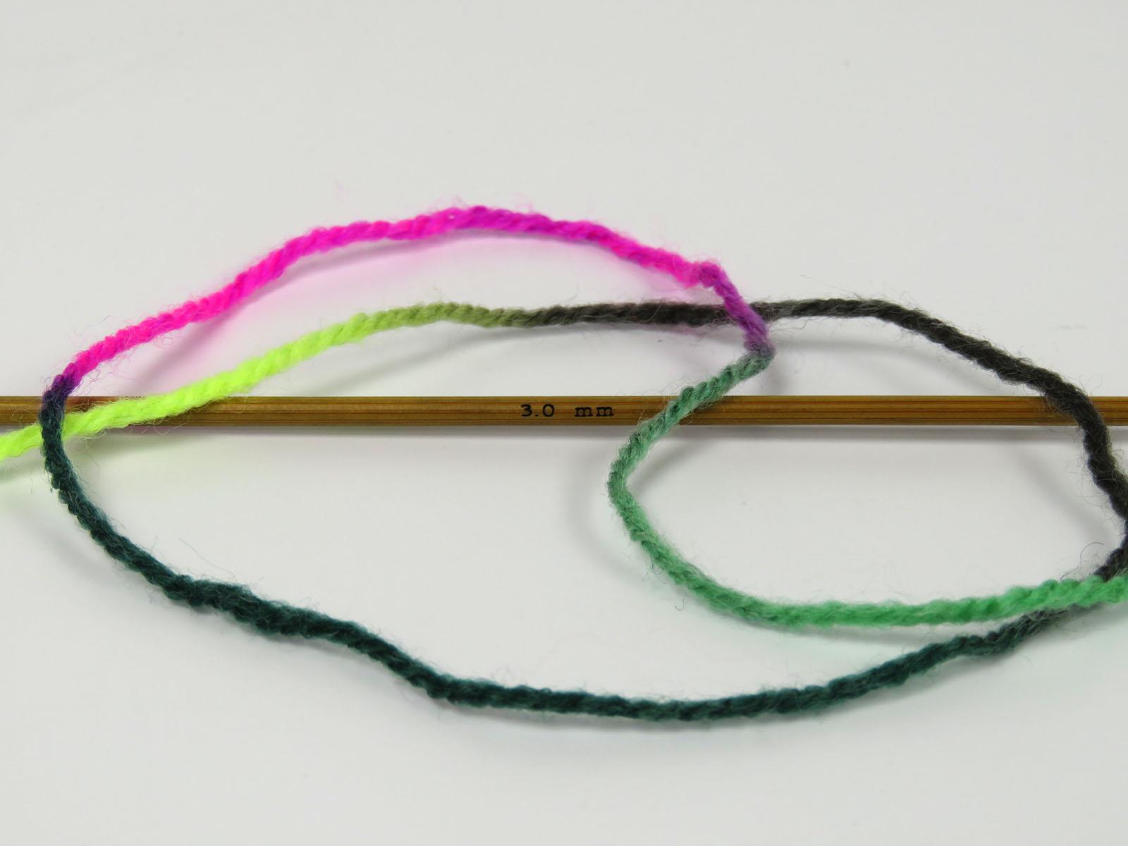 Wool Varicolor Light Purple, Fuchsia, Green Shades