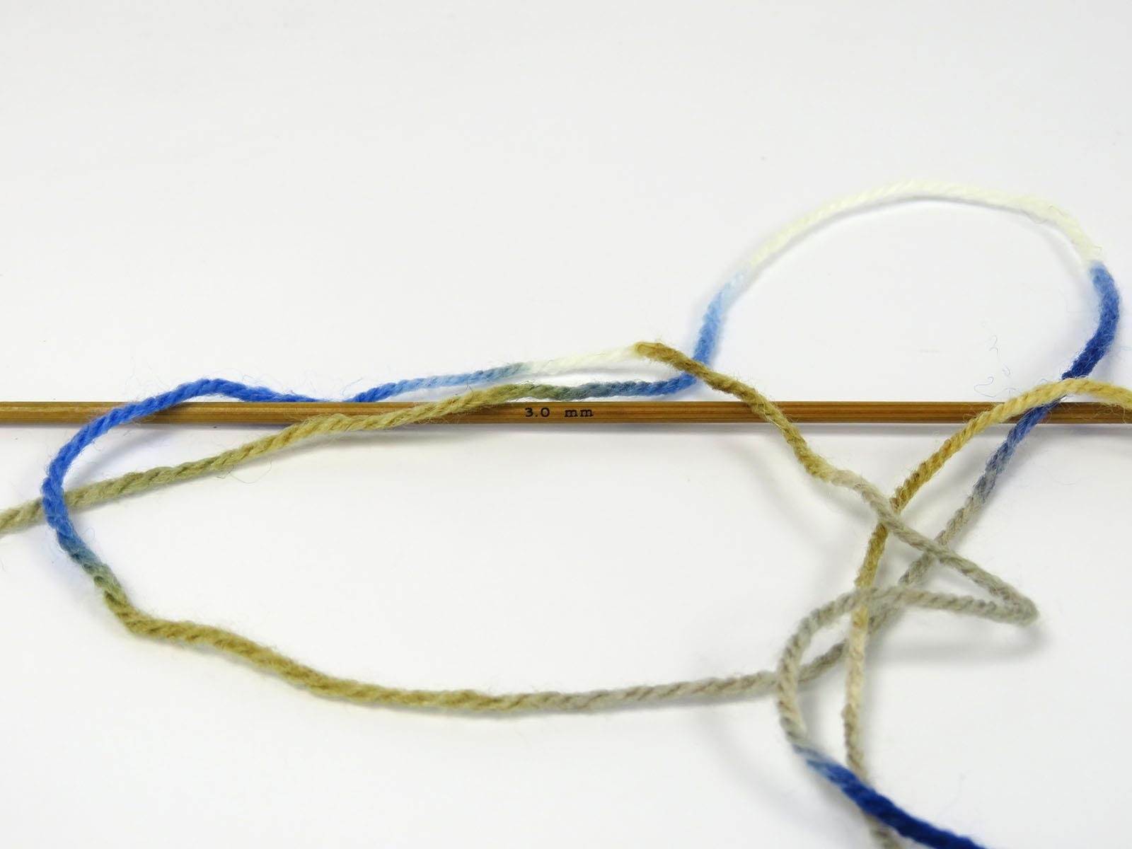 Wool Varicolor Light White, Blue Shades, Camel Shades