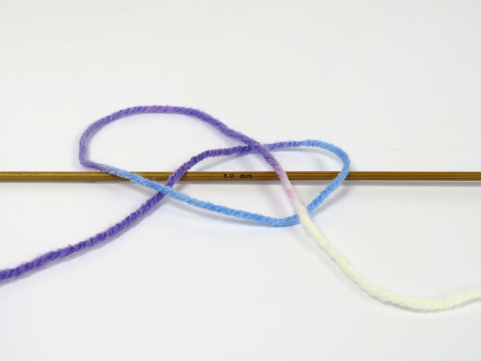 Wool Varicolor Light White, Lilac Shades, Blue Shades