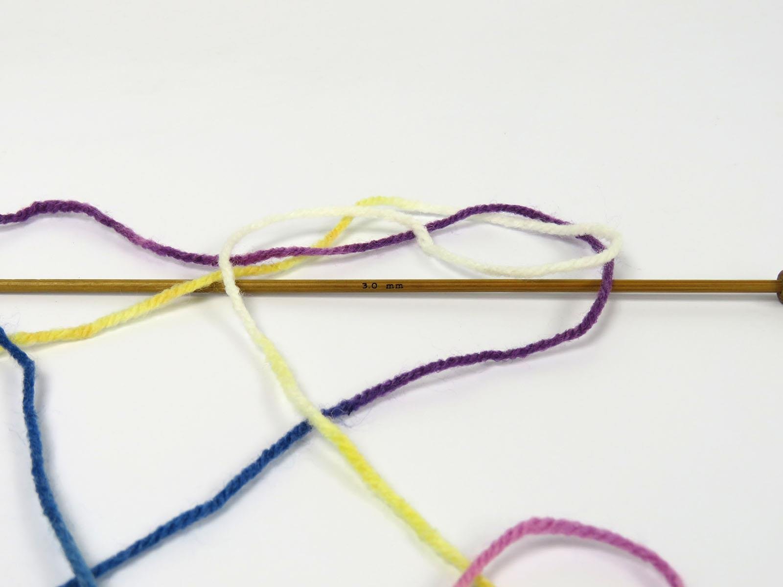 Wool Varicolor Light White, Yellow, Pink Shades, Blue Shades