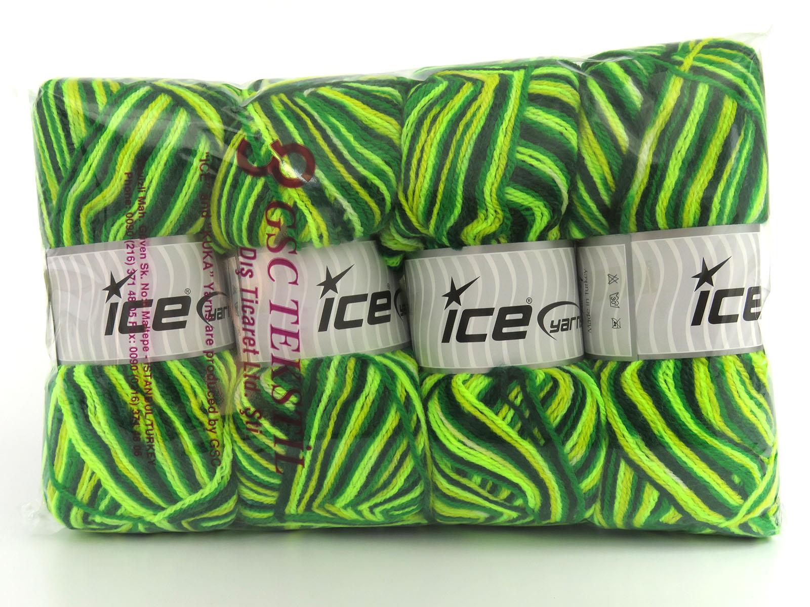 Wool Varicolor Light Yellow, Green Shades