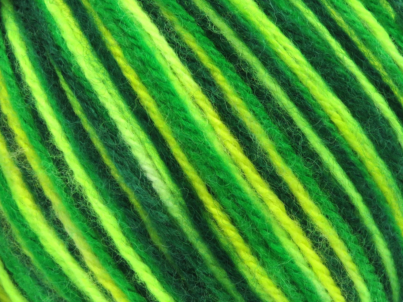 Wool Varicolor Worsted Yellow, Green Shades