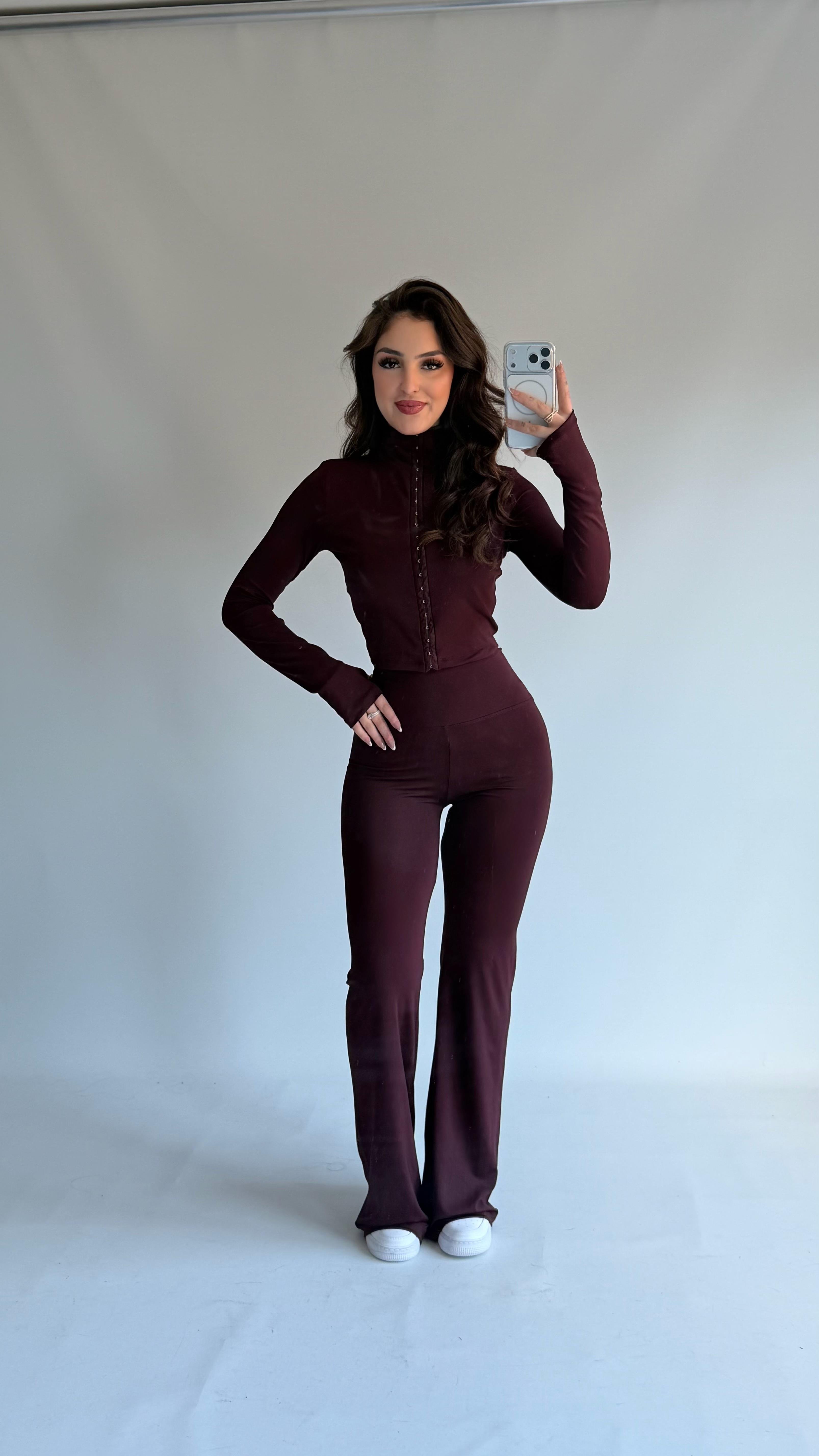 Agrafli Ceket Takım Bordo