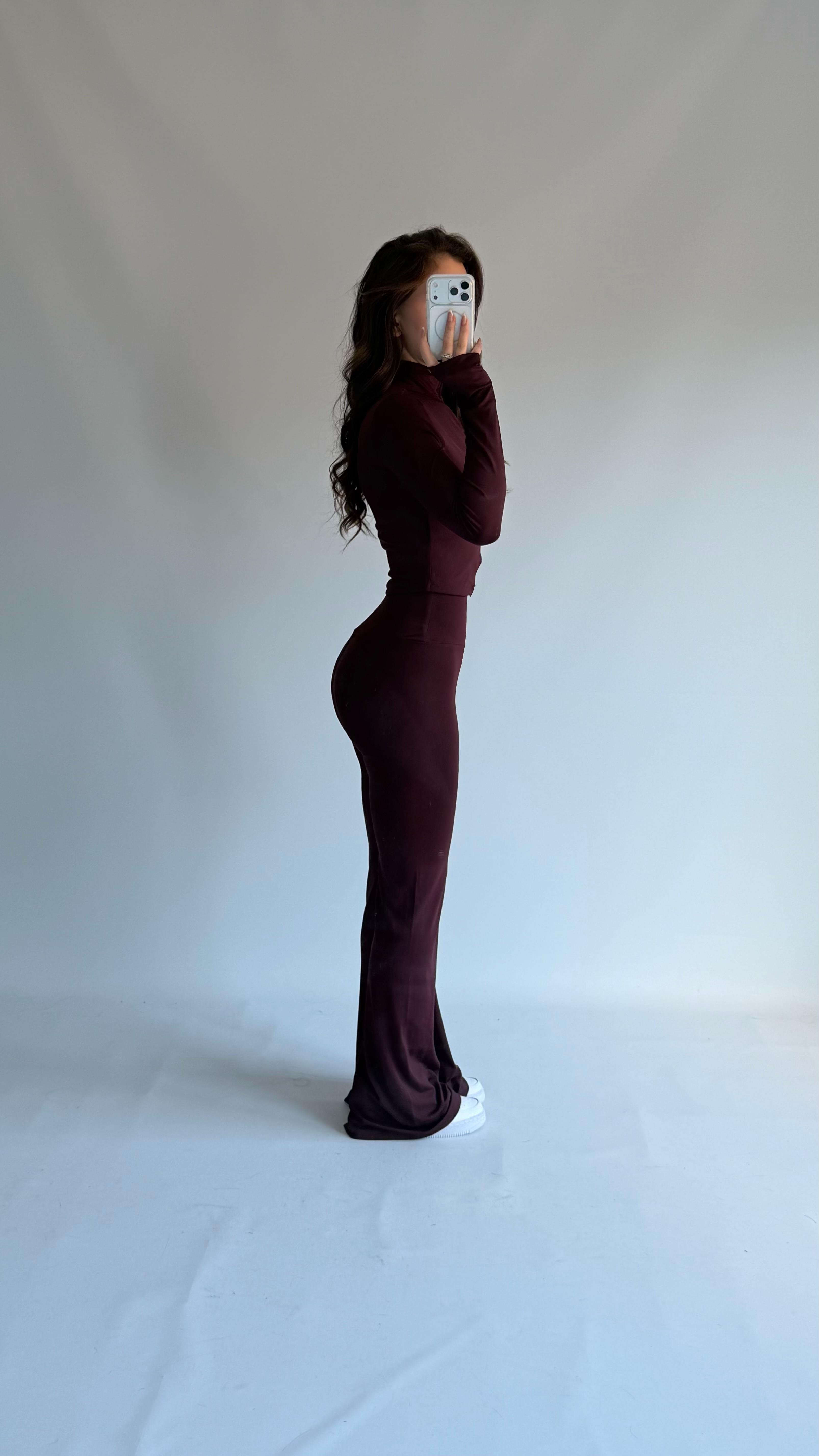 Agrafli Ceket Takım Bordo