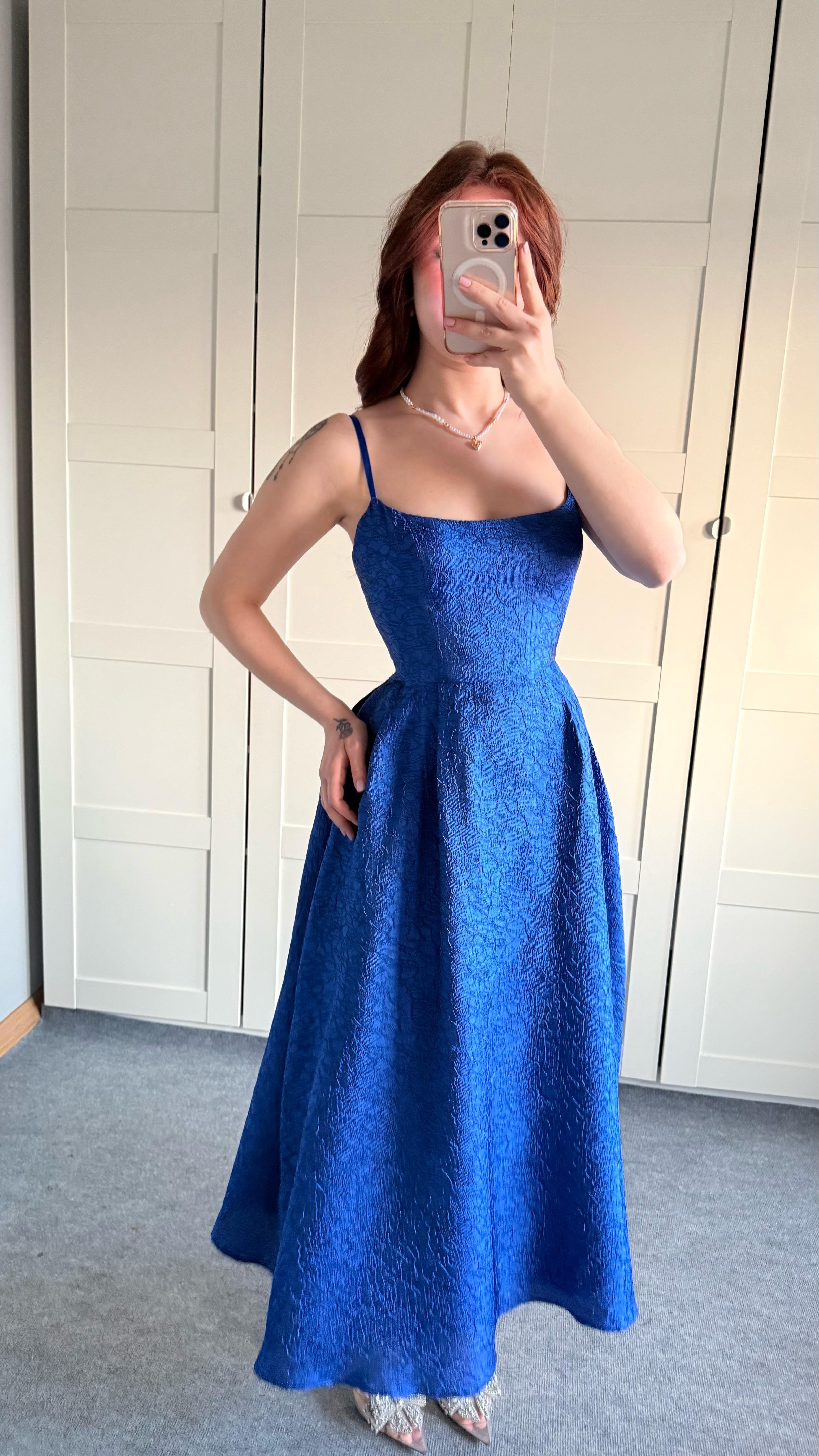 Alexandra Askılı Elbise Saks