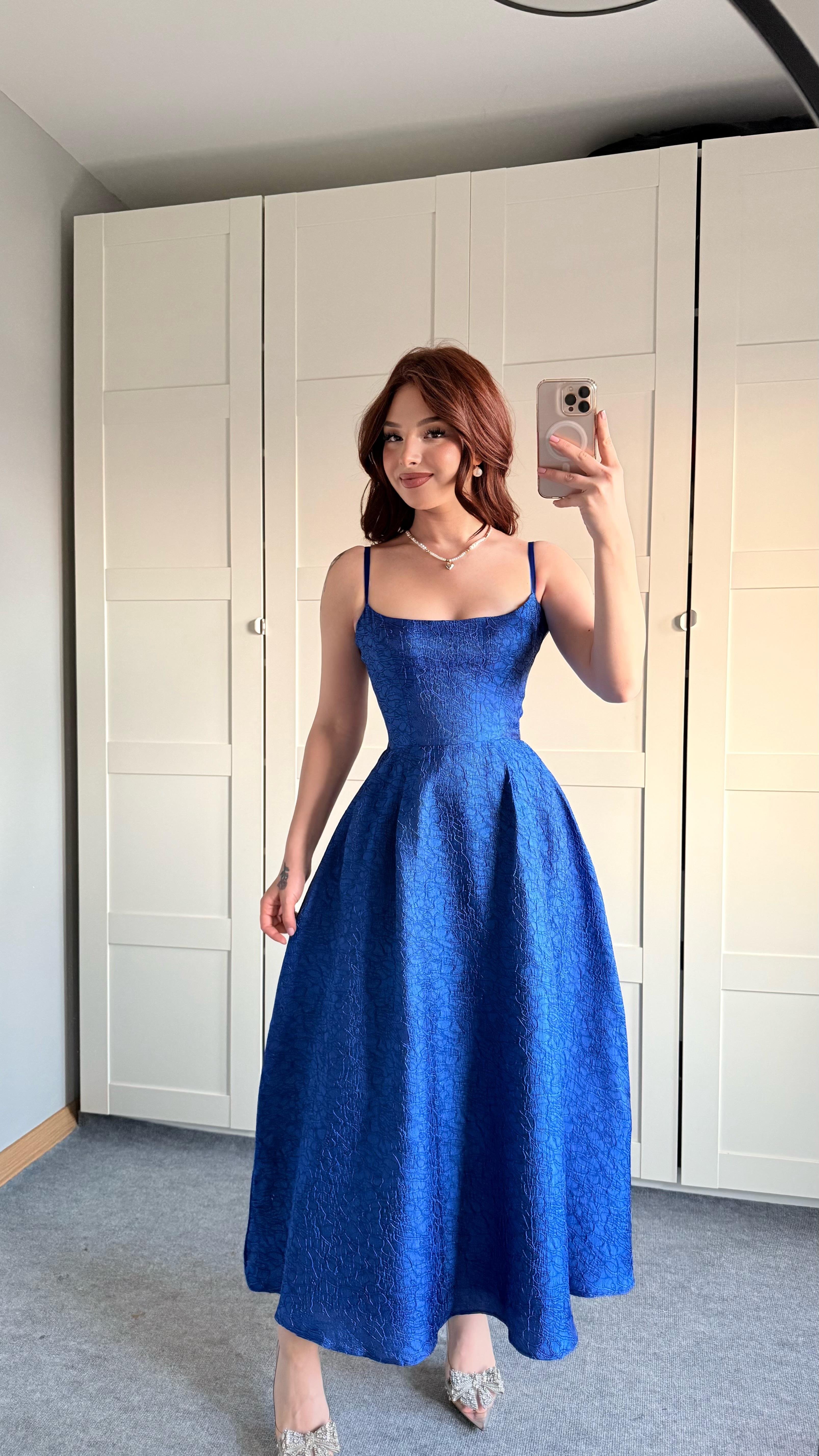 Alexandra Askılı Elbise Saks
