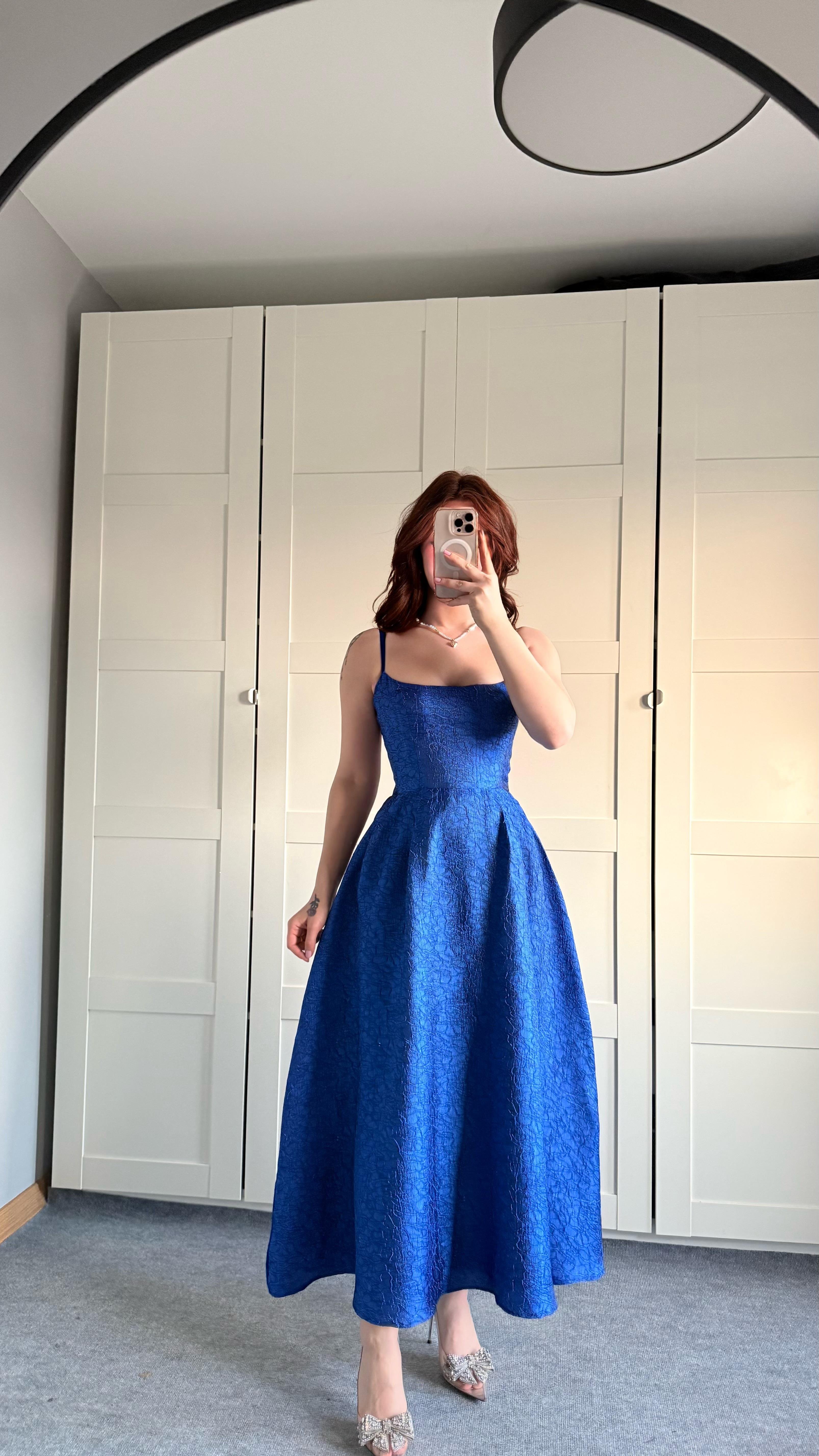 Alexandra Askılı Elbise Saks