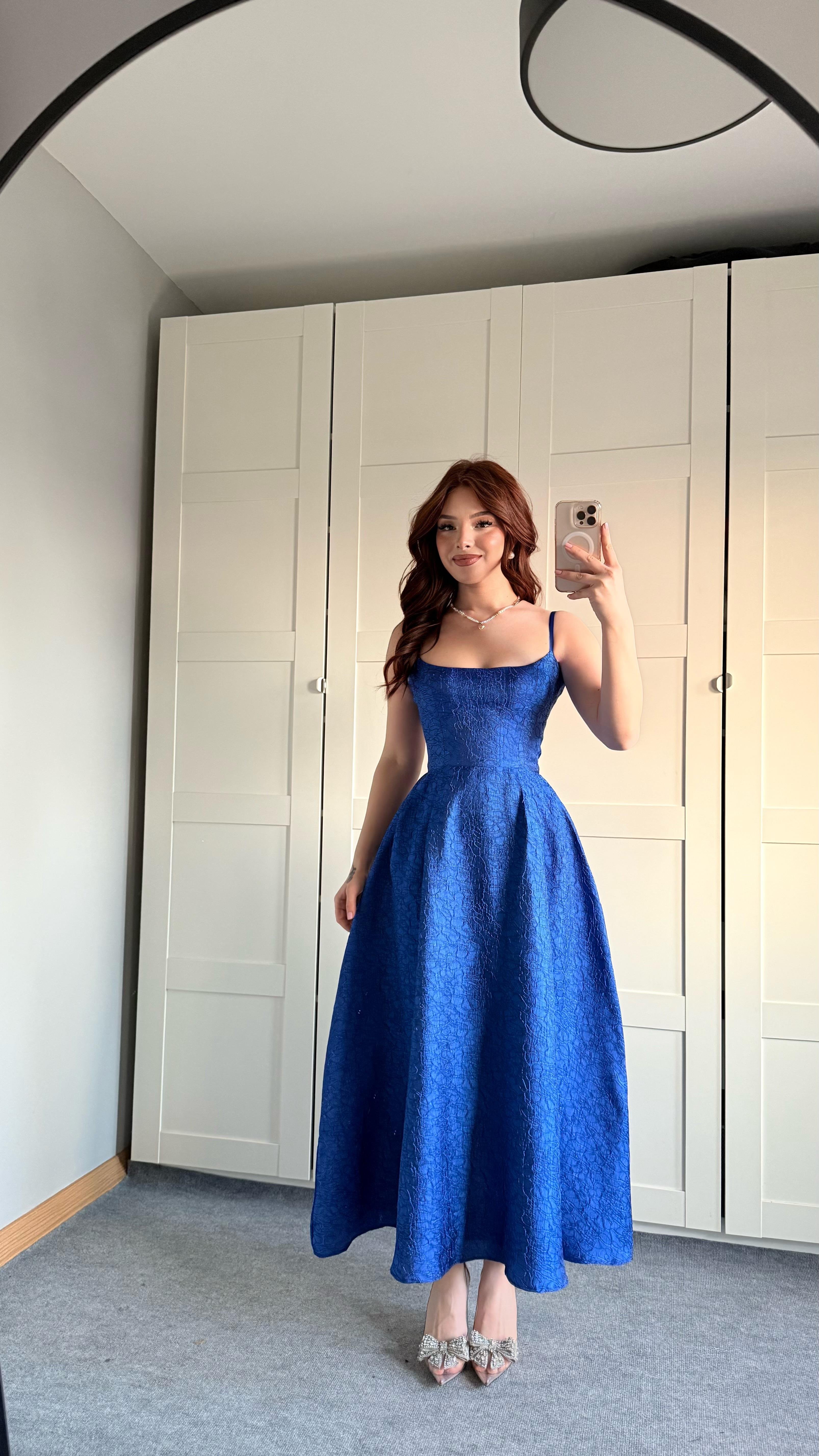 Alexandra Askılı Elbise Saks
