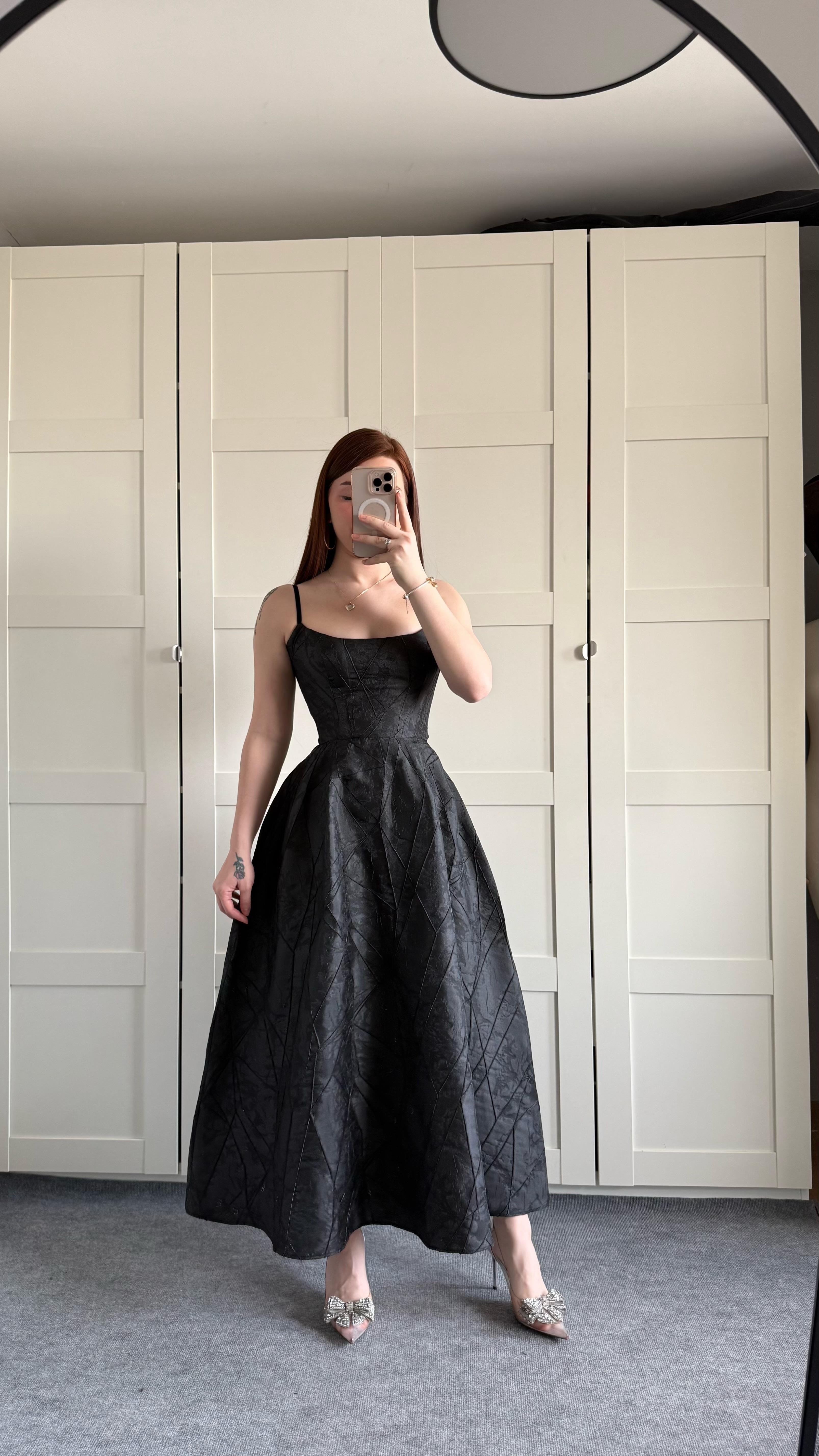 Alexandra Askılı Elbise Siyah