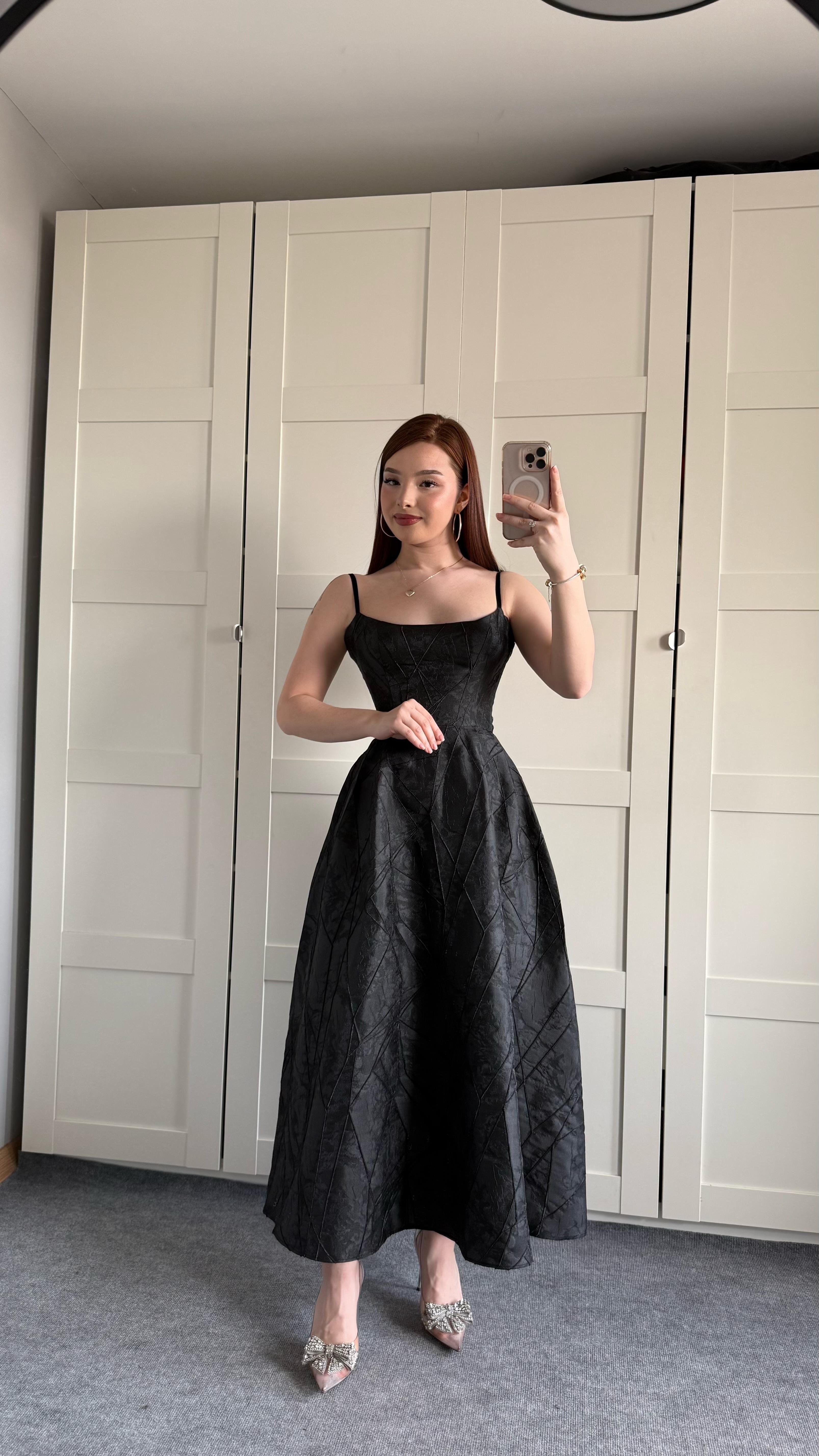 Alexandra Askılı Elbise Siyah