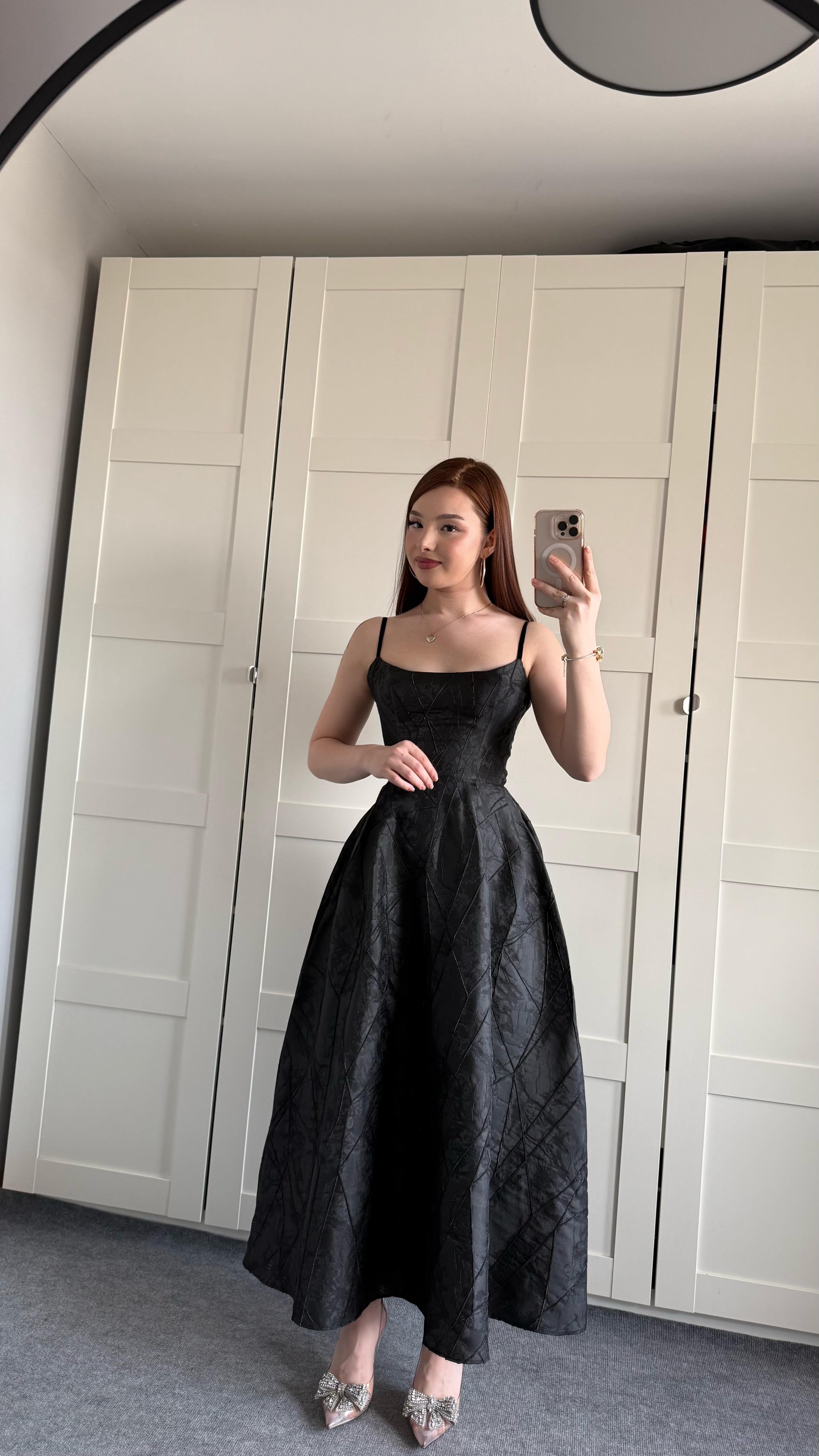 Alexandra Askılı Elbise Siyah