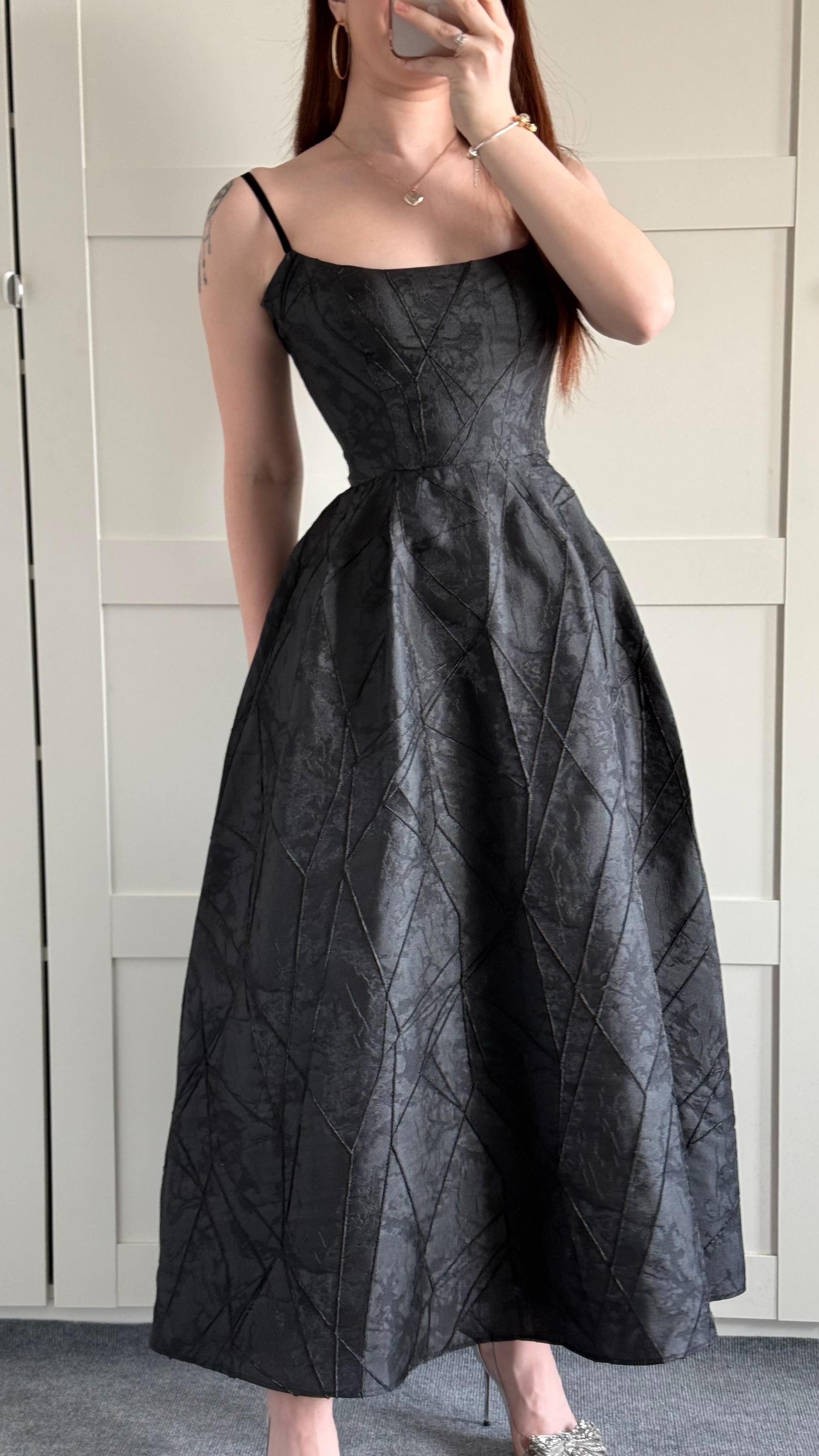 Alexandra Askılı Elbise Siyah