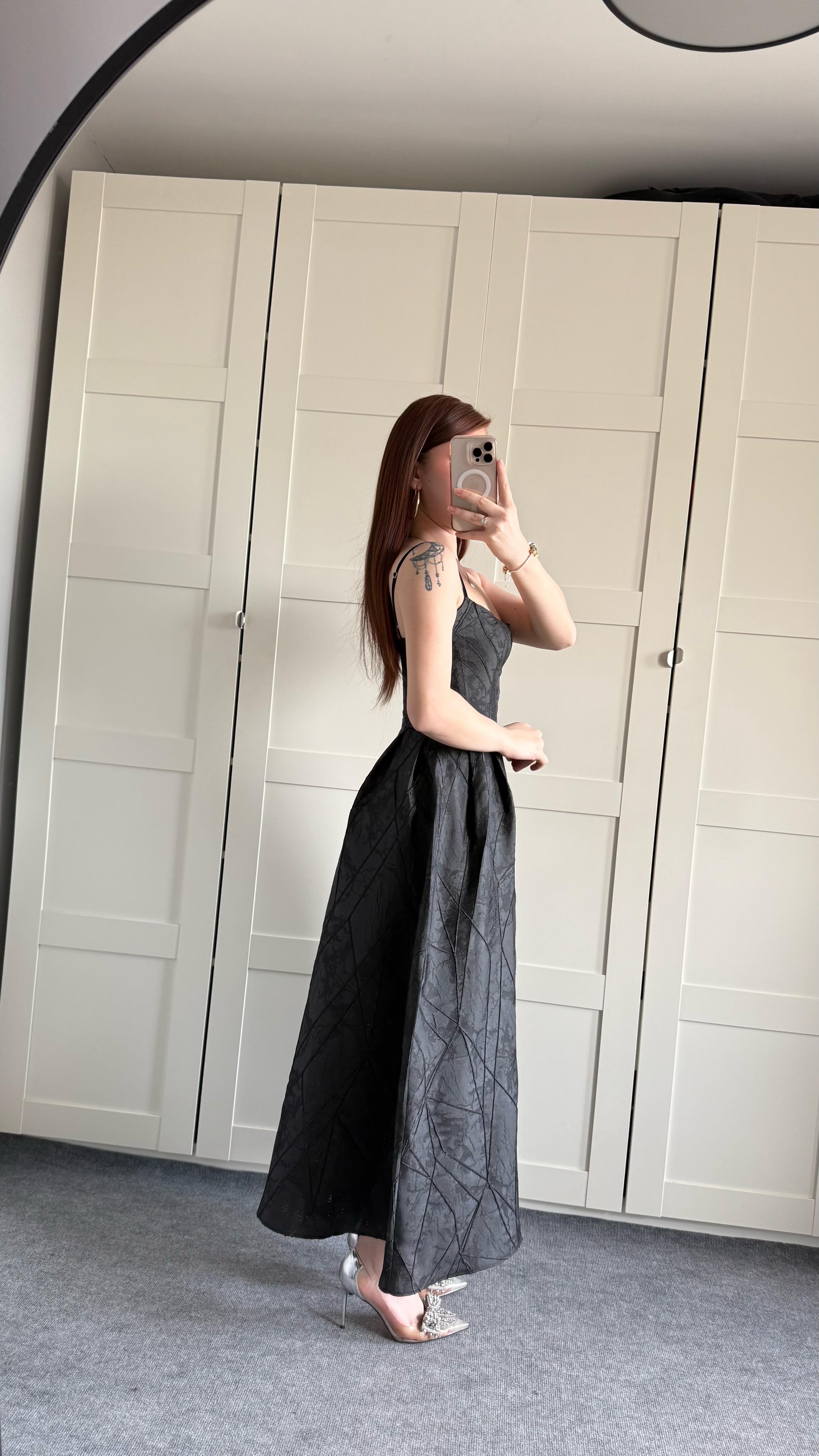 Alexandra Askılı Elbise Siyah