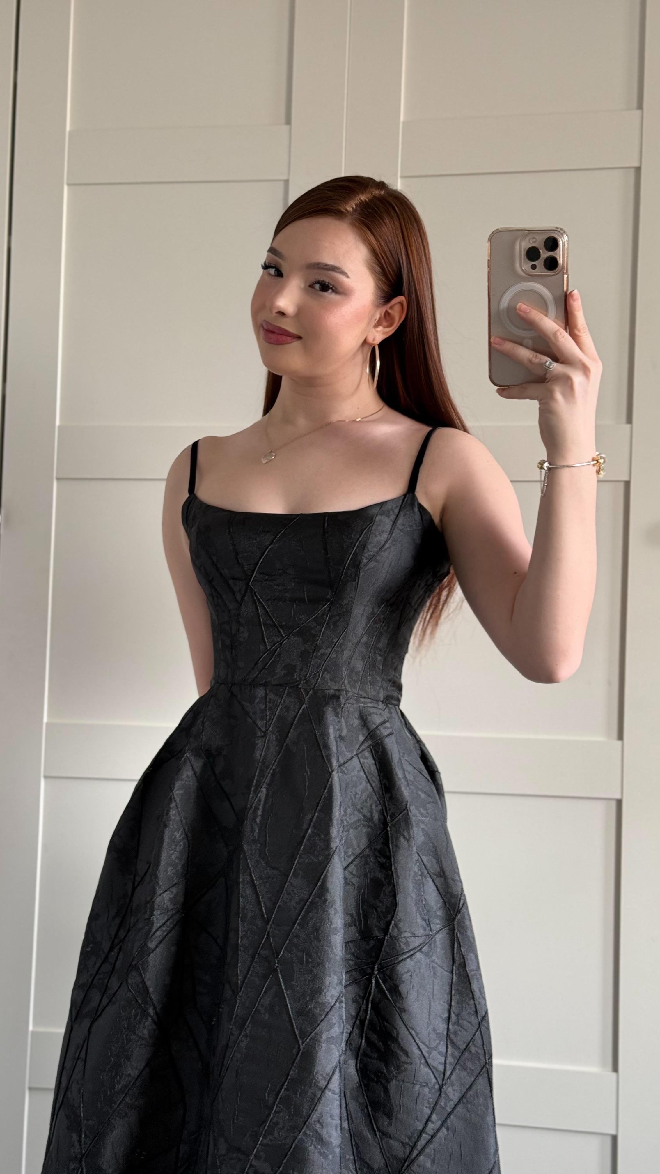 Alexandra Askılı Elbise Siyah