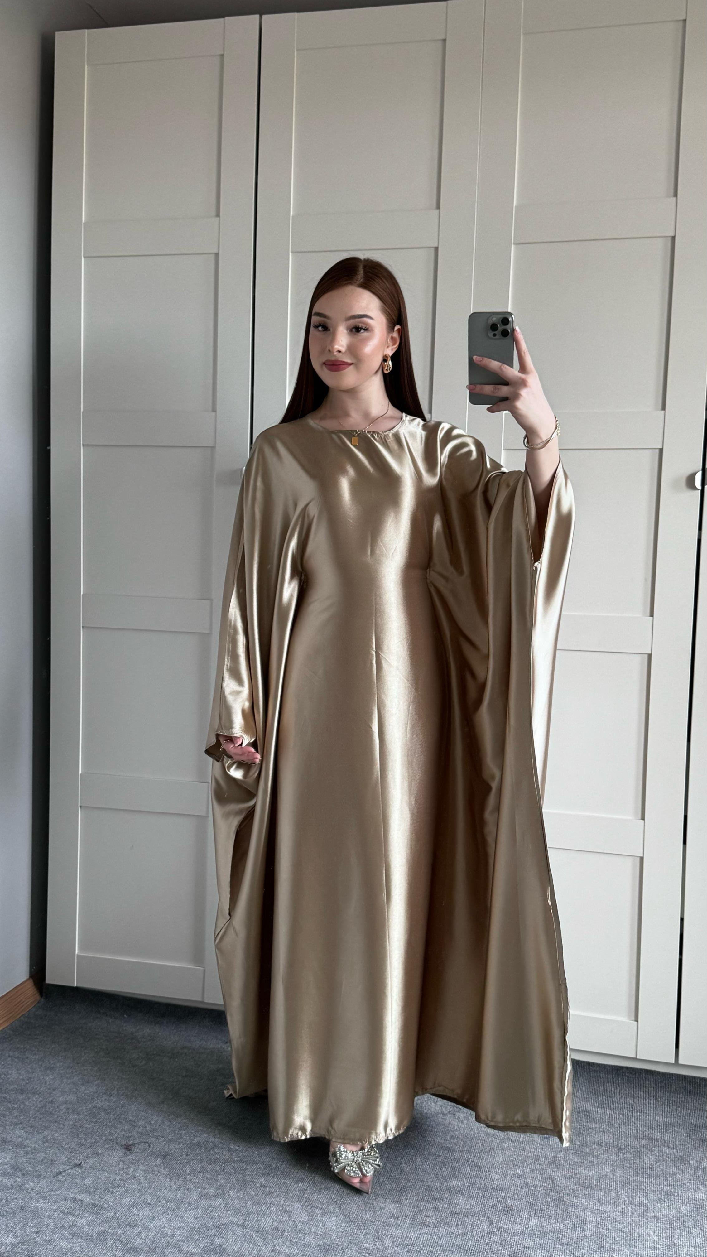 Arabic Saten Elbise Gold