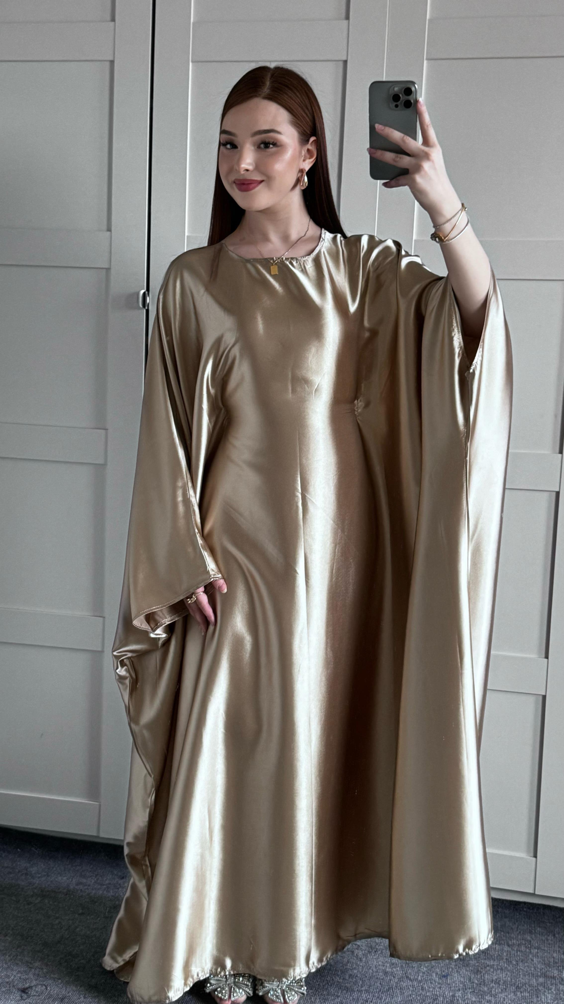 Arabic Saten Elbise Gold