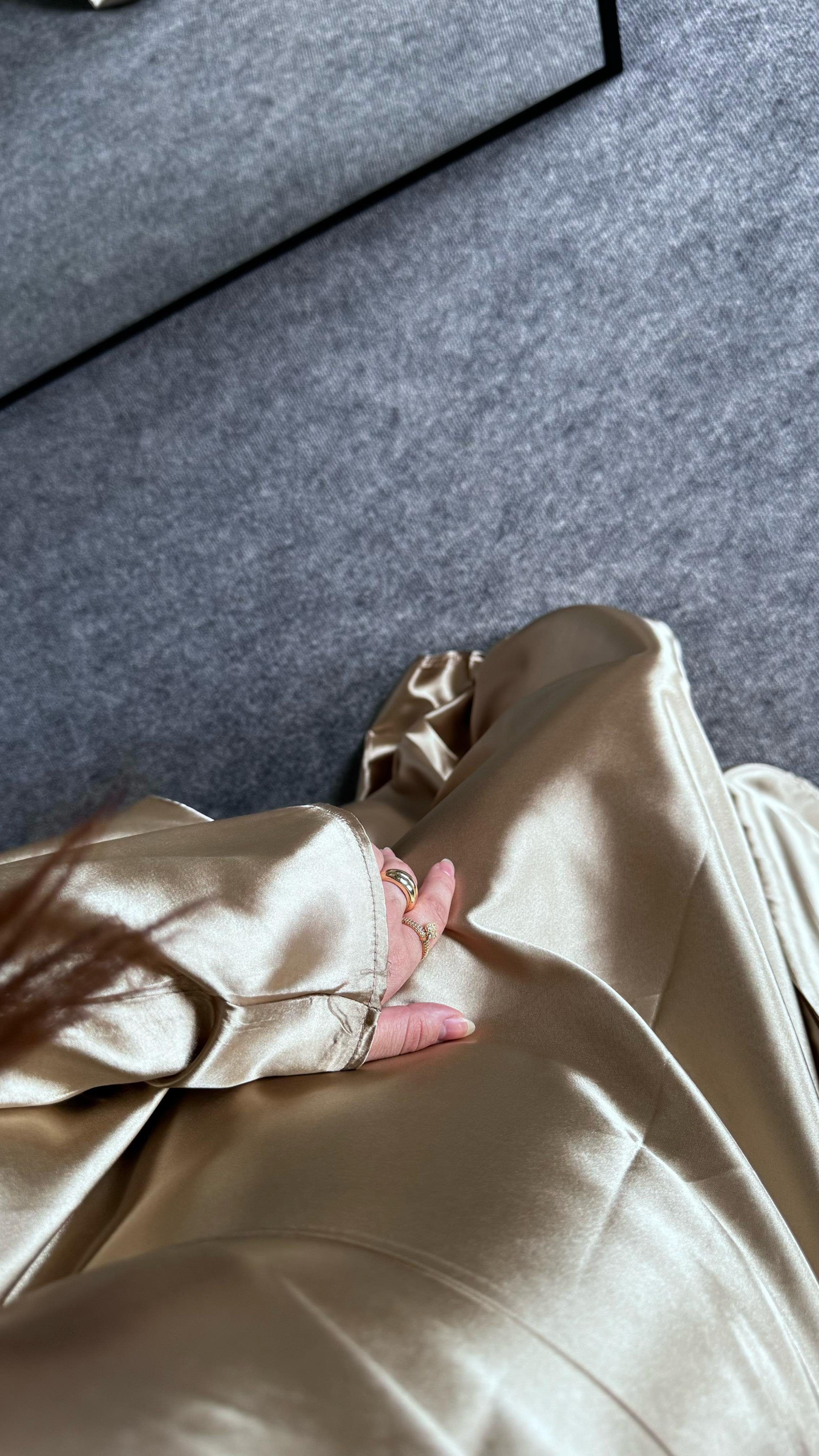 Arabic Saten Elbise Gold