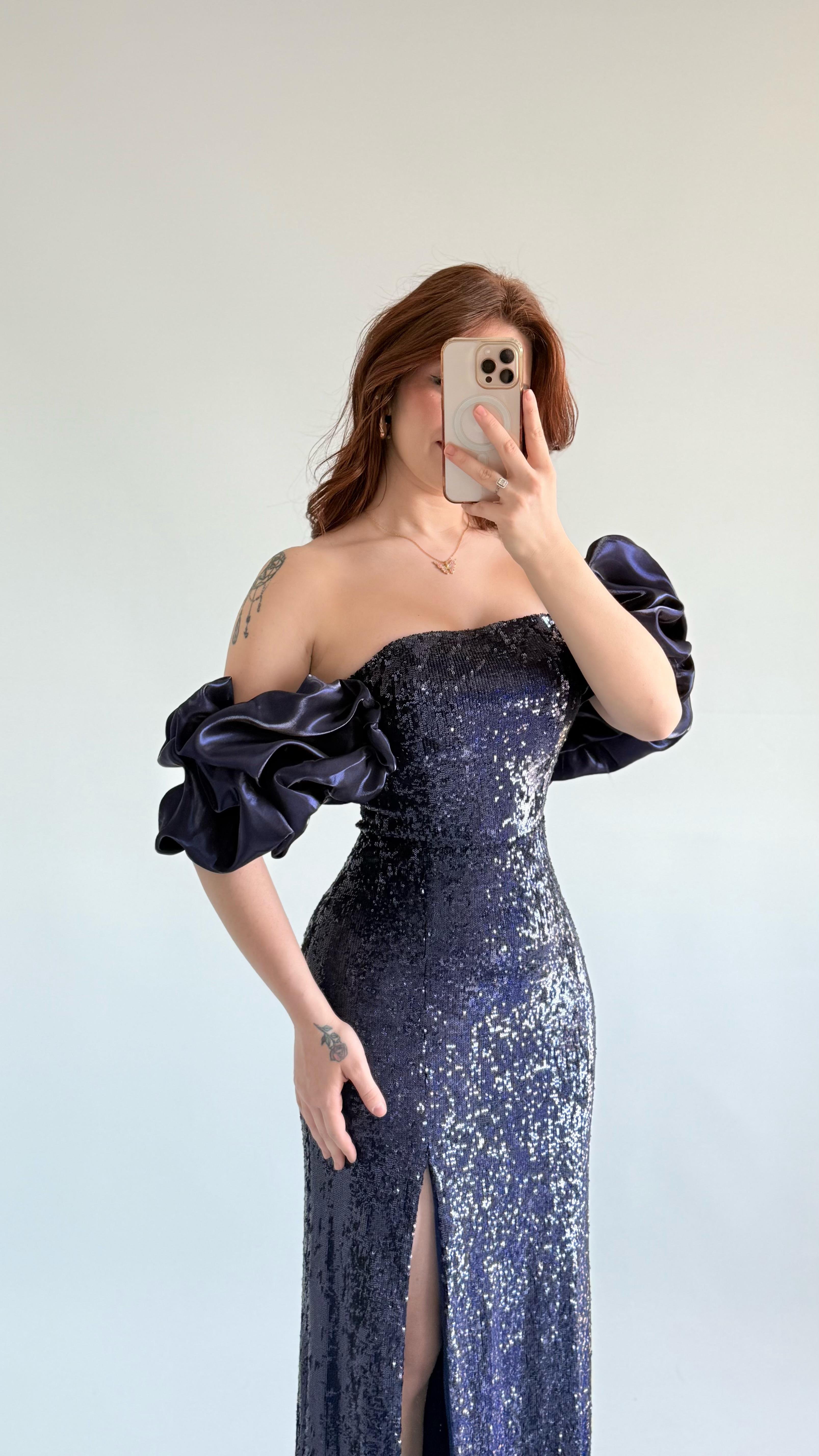Arina Payetli Abiye Lacivert