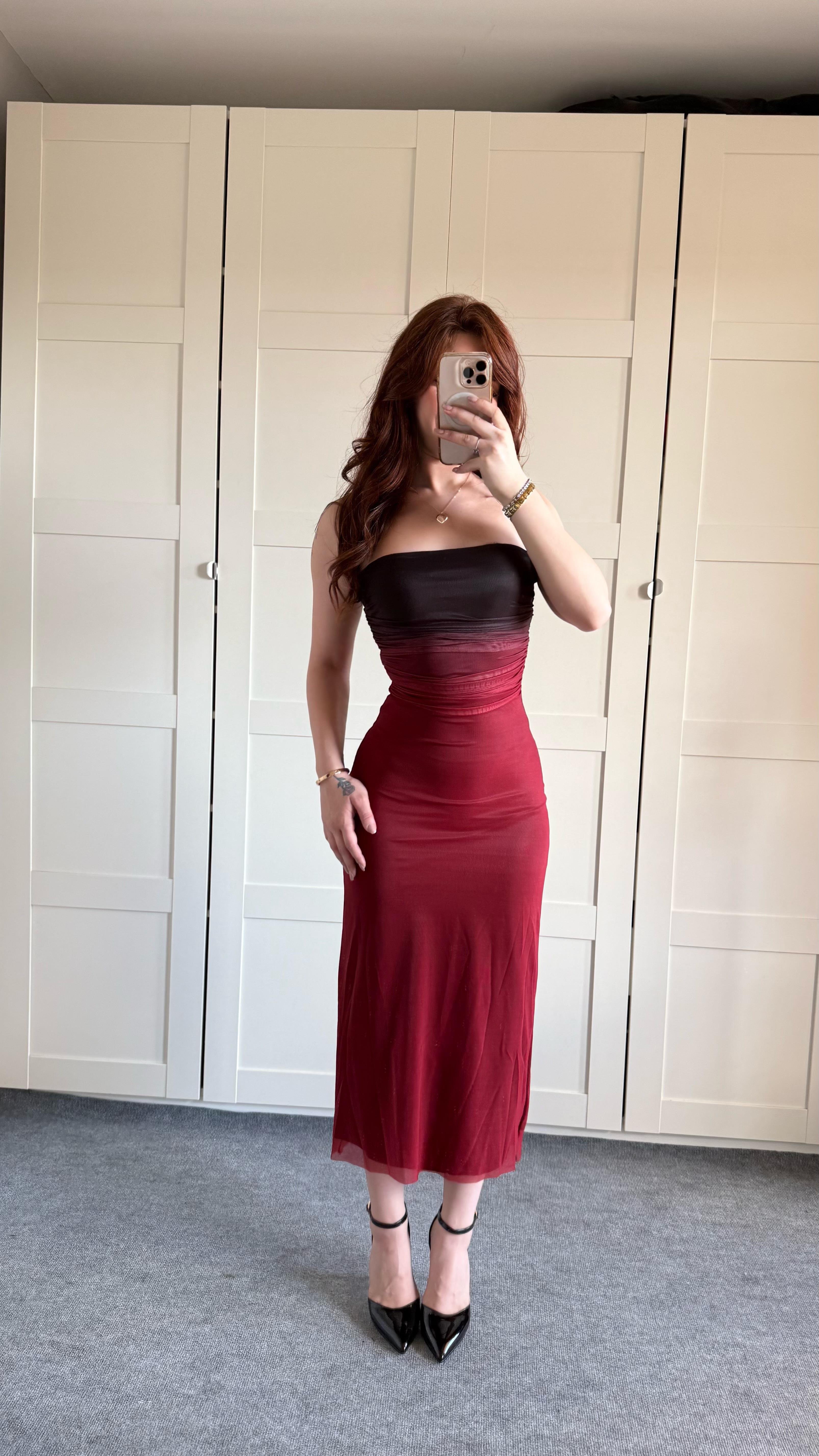 Aura Elbise Bordo