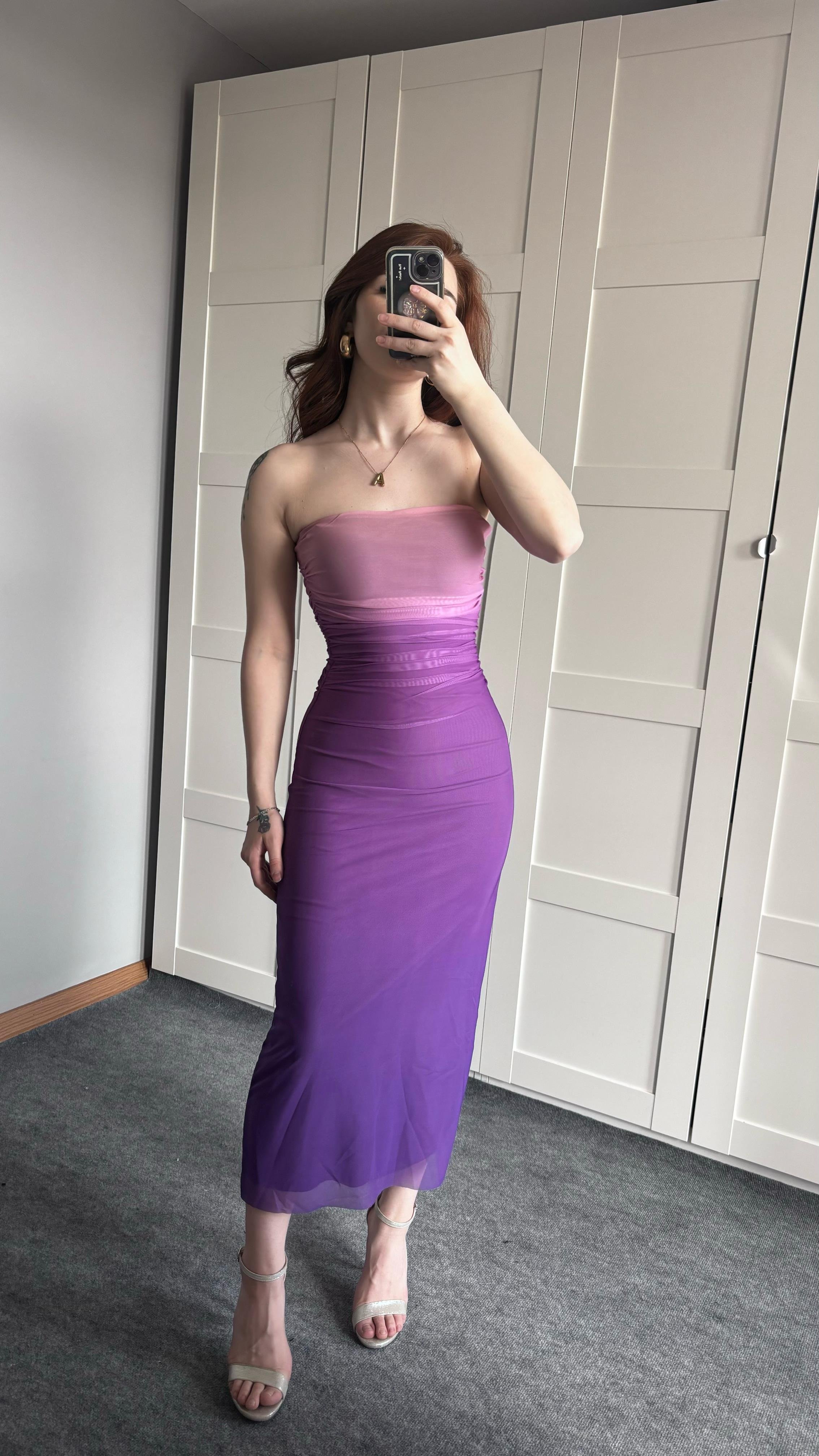 Aura Elbise Mor 