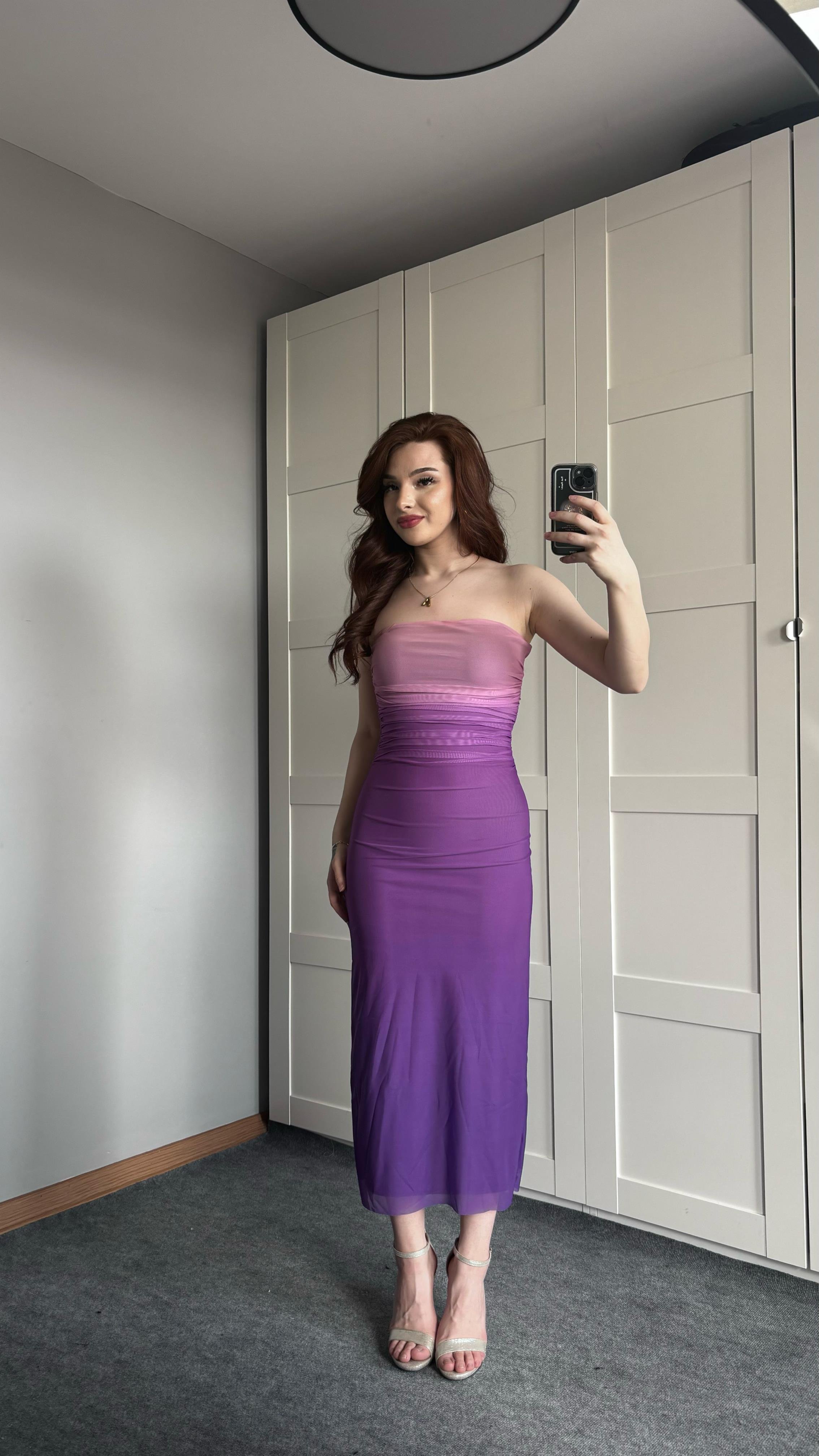 Aura Elbise Mor 