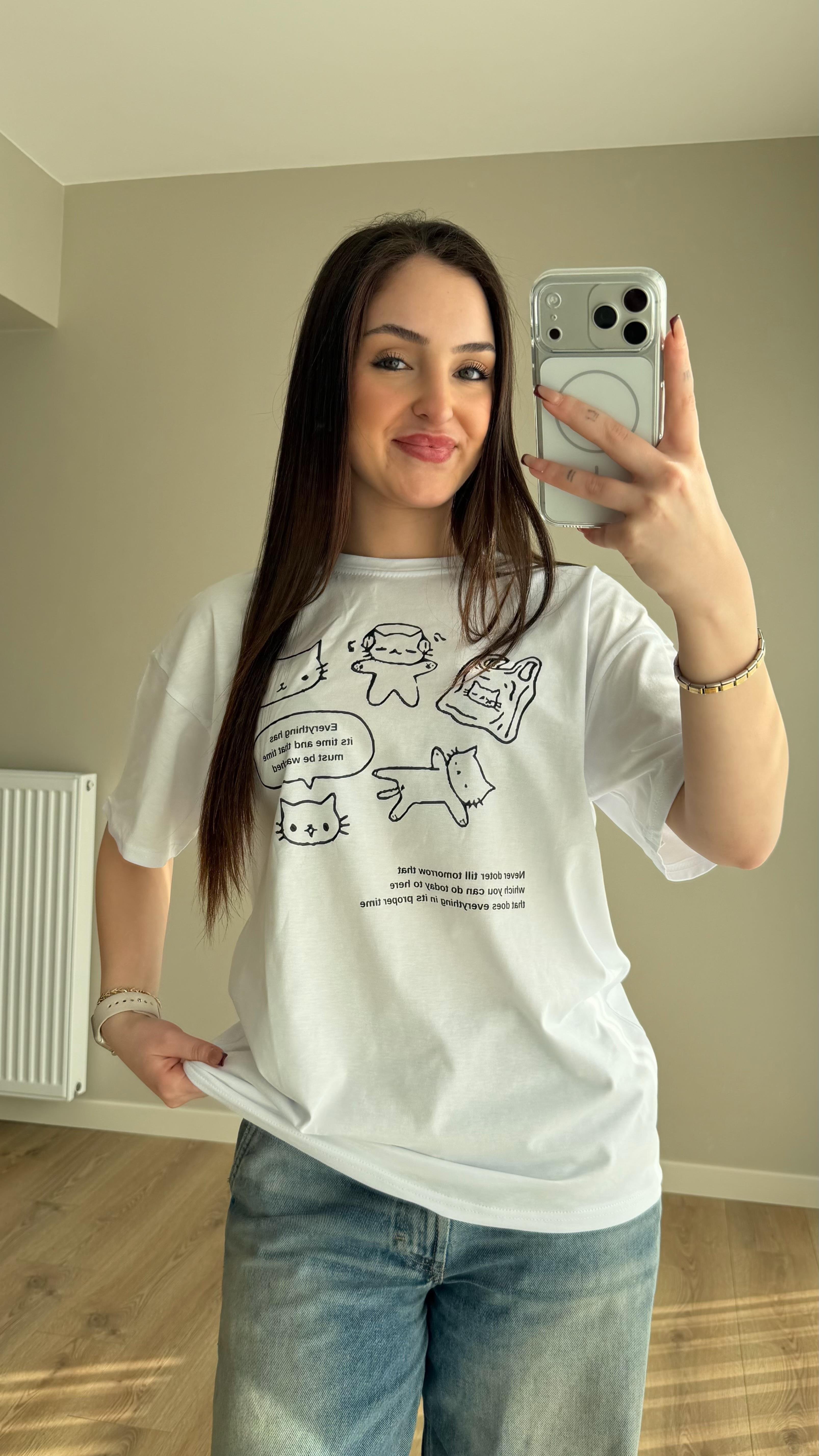 Ayıcık Tişört Beyaz